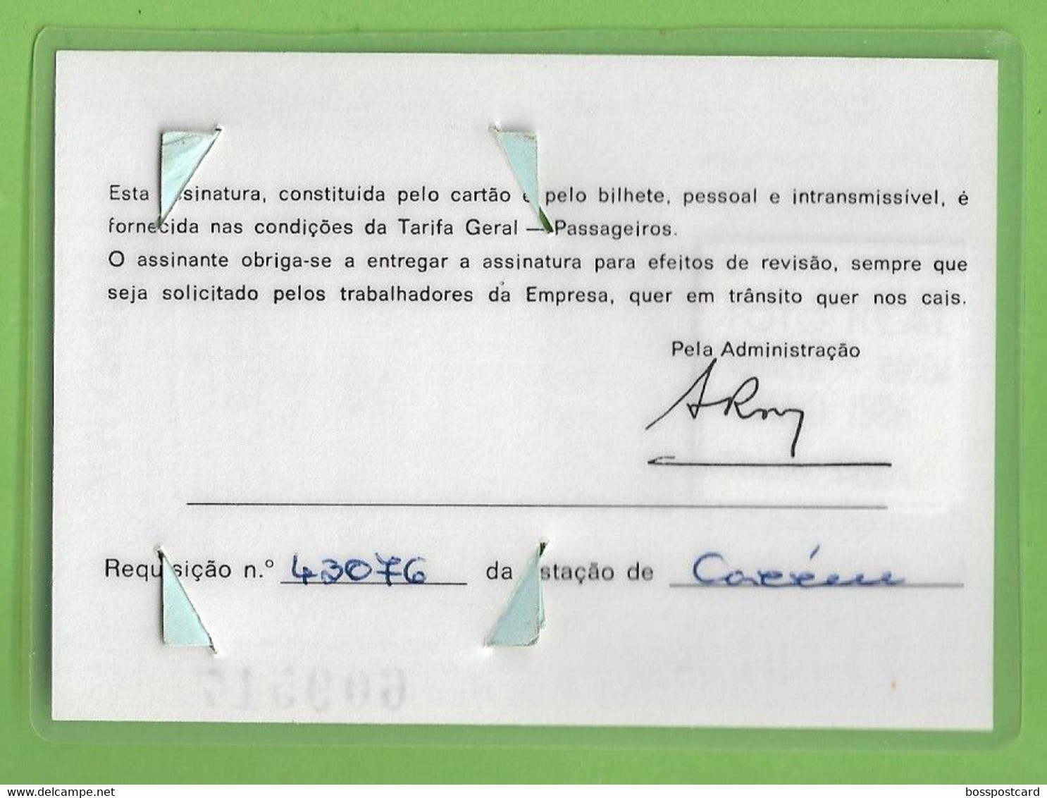 Amadora - Bilhete - Passe - Ticket - Billet - Caminho De Ferro - Railway - Chemin De Fer - Portugal - Non Classés