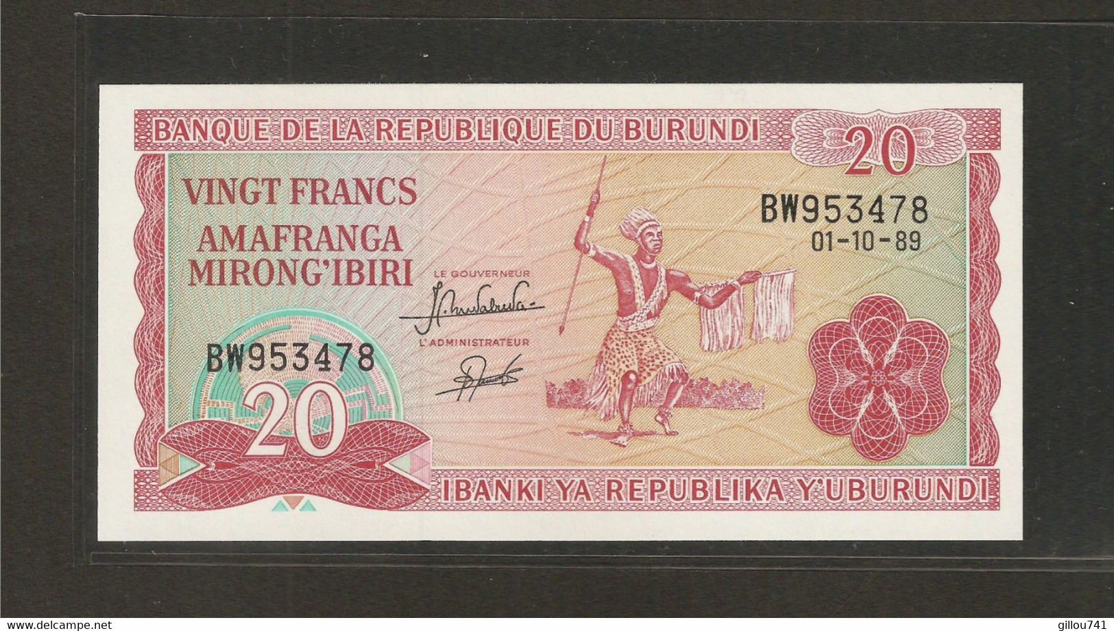 Burundi, 20 Francs, 1977-2007 Issue - Burundi