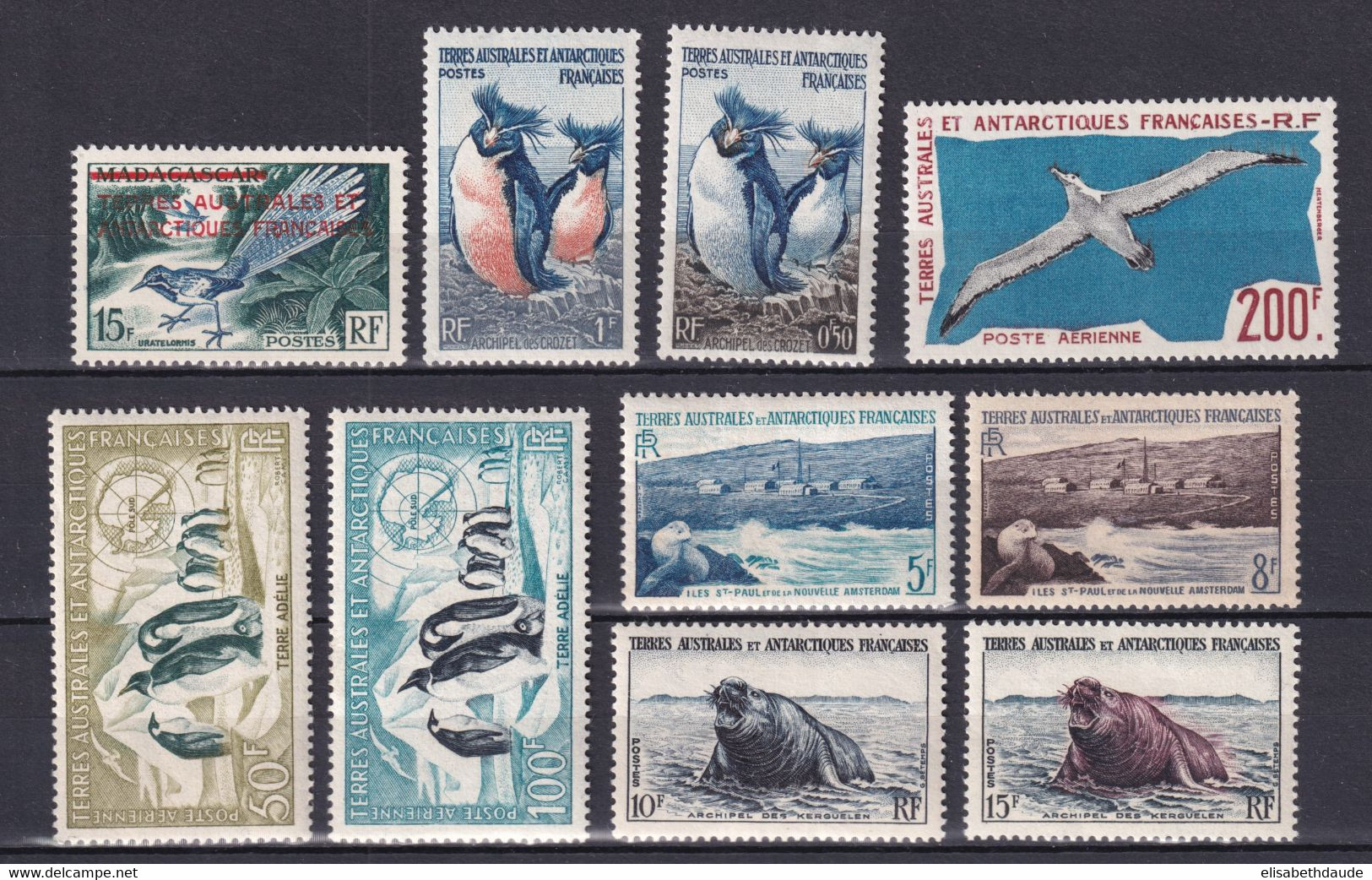 TAAF - 1955+1956 - ANNEE COMPLETE AVEC POSTE AERIENNE  - YVERT N° 1/7 + A2/4 * MLH - COTE = 238 EUR. - Volledig Jaar