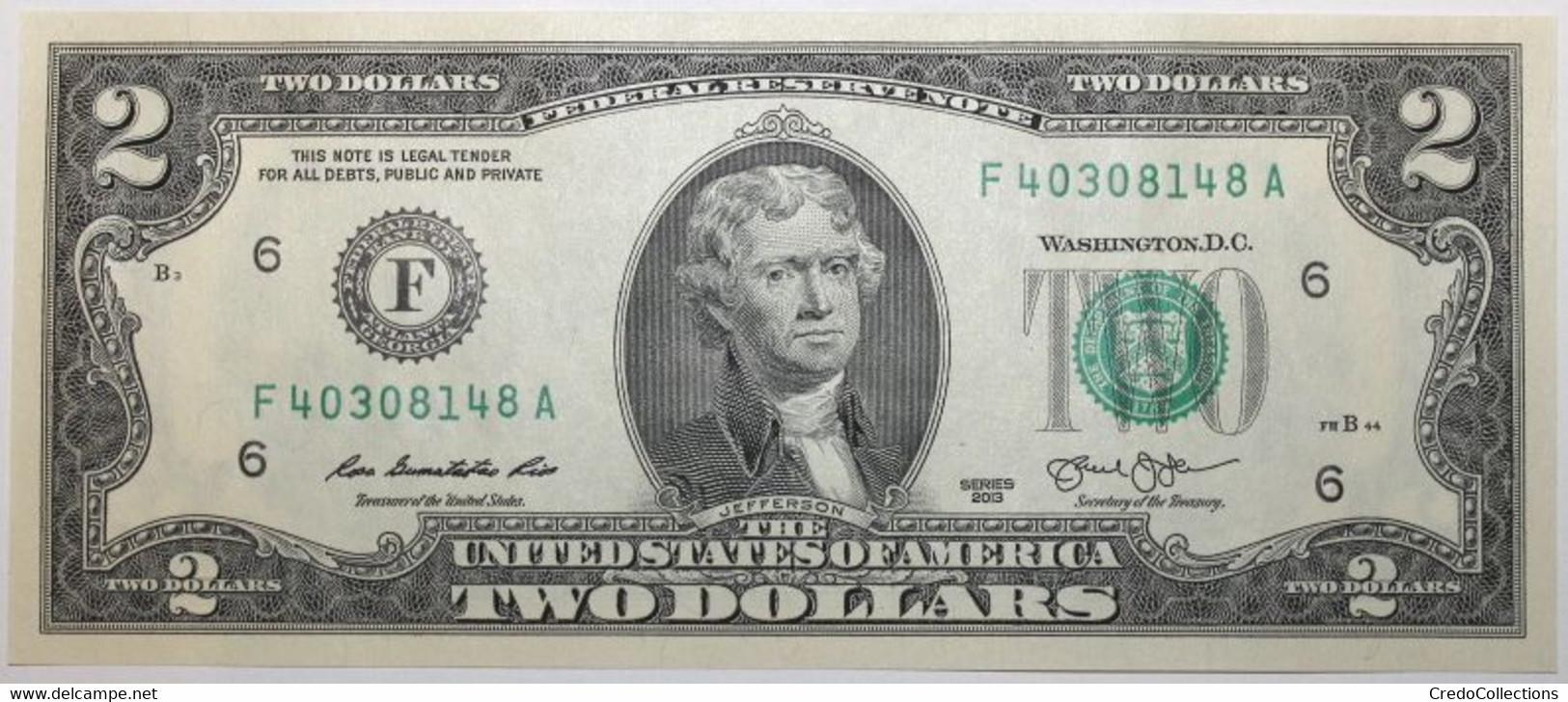 USA - 2 Dollars - 2013 - PICK 538F - NEUF - Federal Reserve (1928-...)