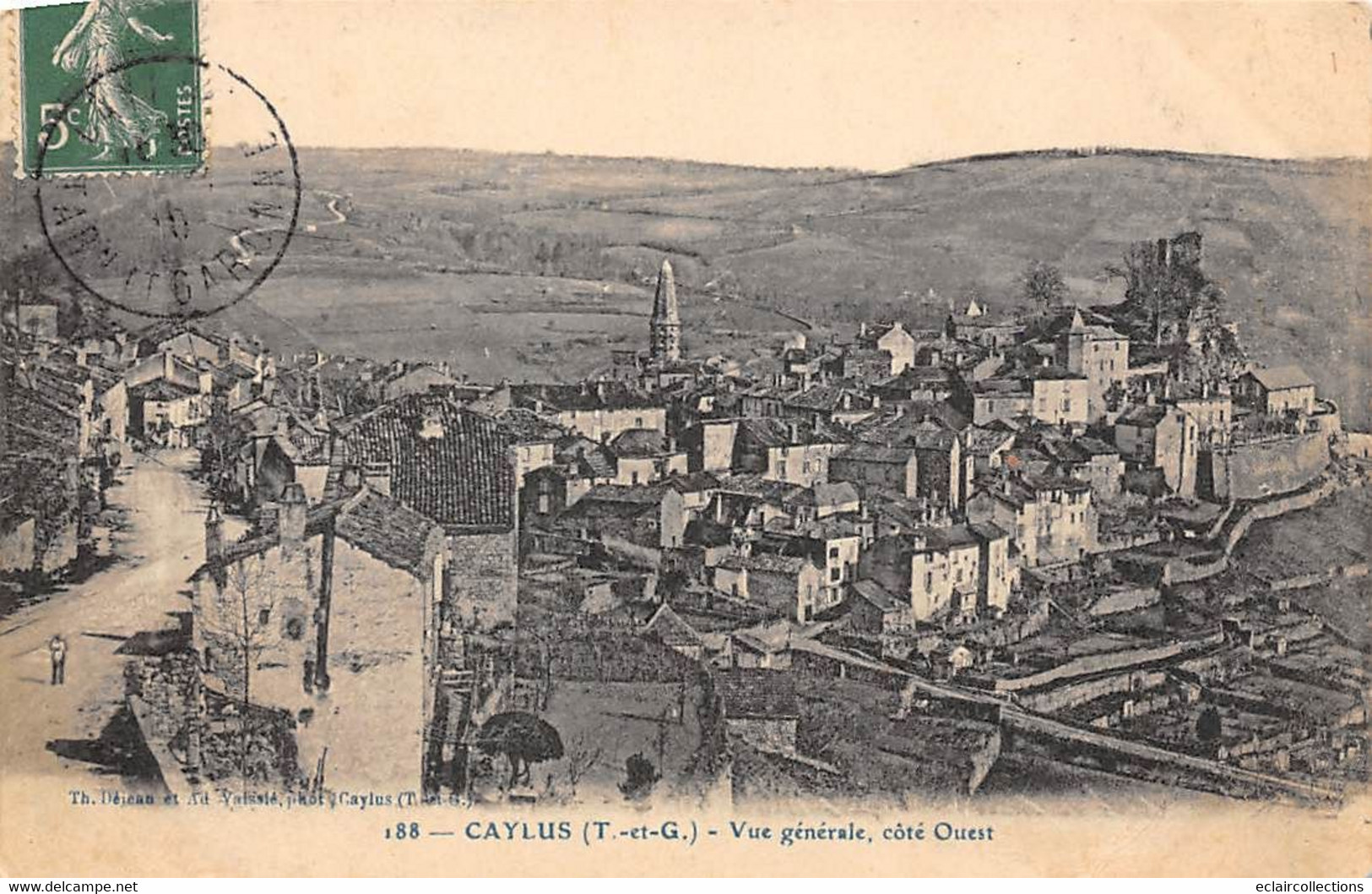 Caylus       82       Vue Générale Côté Ouest           ( Voir Scan) - Caylus