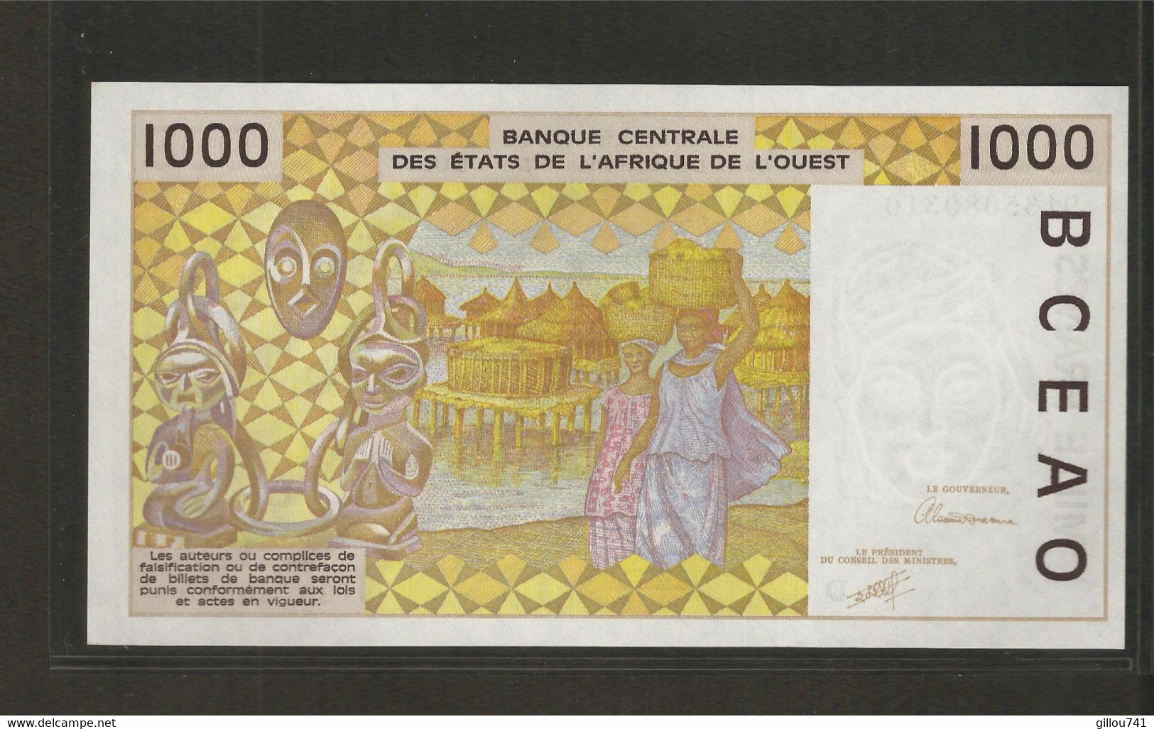 Afrique De L'Ouest (Etats D', 1,000 Francs  D For Mali - West-Afrikaanse Staten