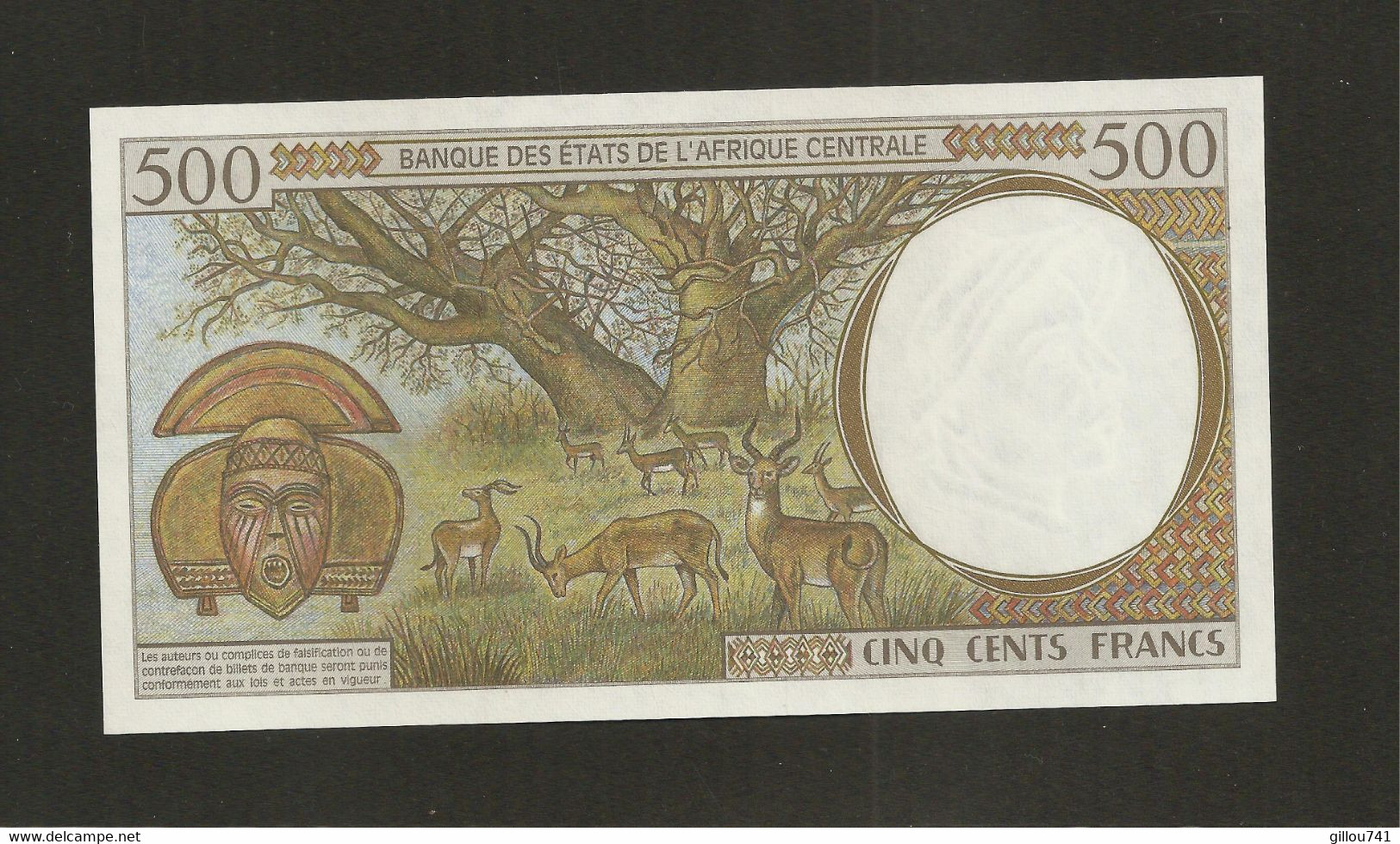 Afrique Centrale (Etats D' ), 500 Francs, E For Cameroun (1993-2002) - États D'Afrique Centrale