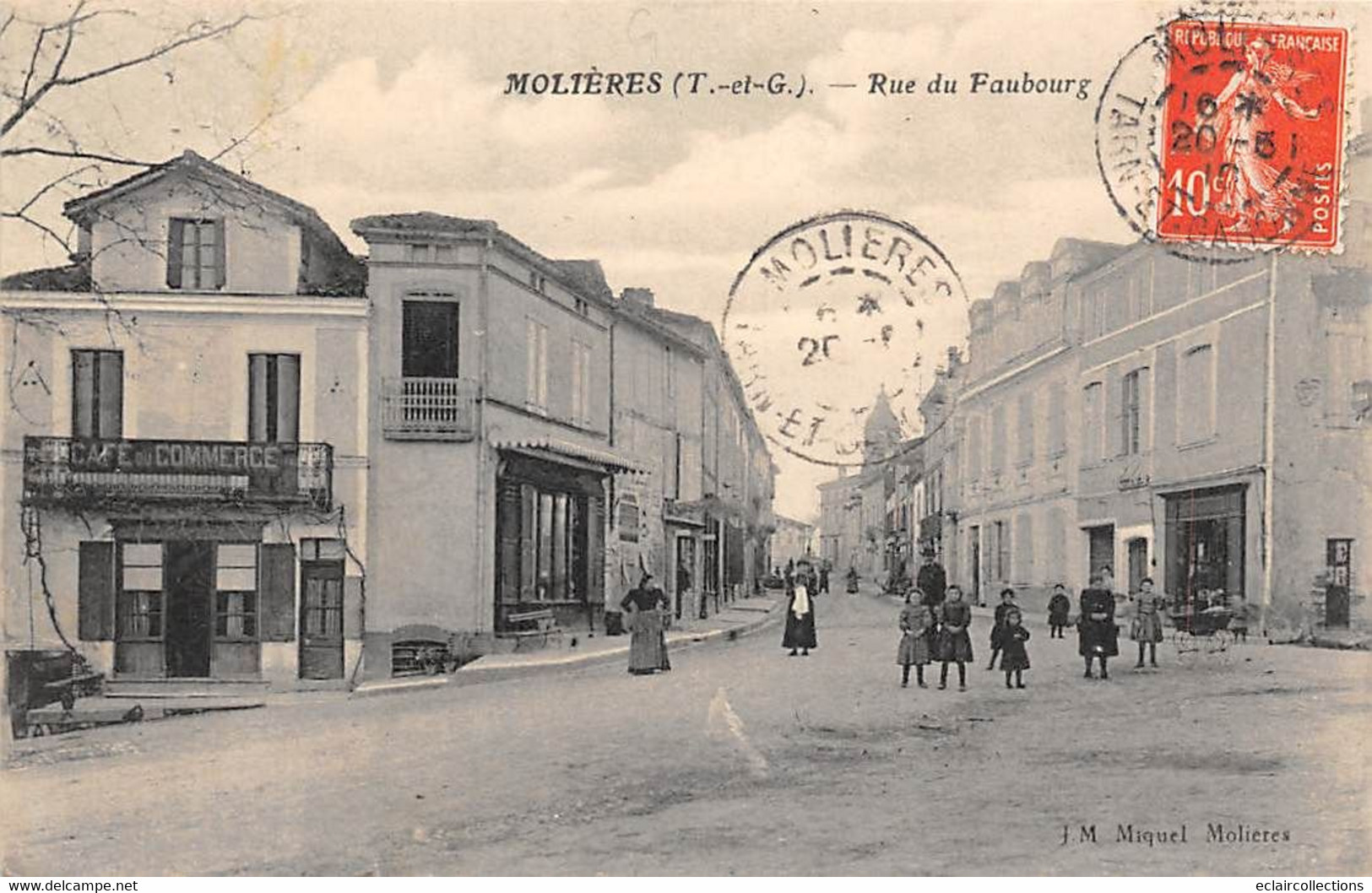 Molières       82        Rue Du Faubourg. Café Du Commerce           ( Voir Scan) - Molieres