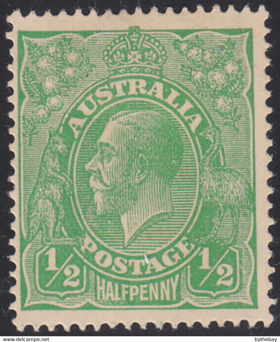 Australia 1914-24 MH Sc #19 1/2p George V Green Variety - Neufs