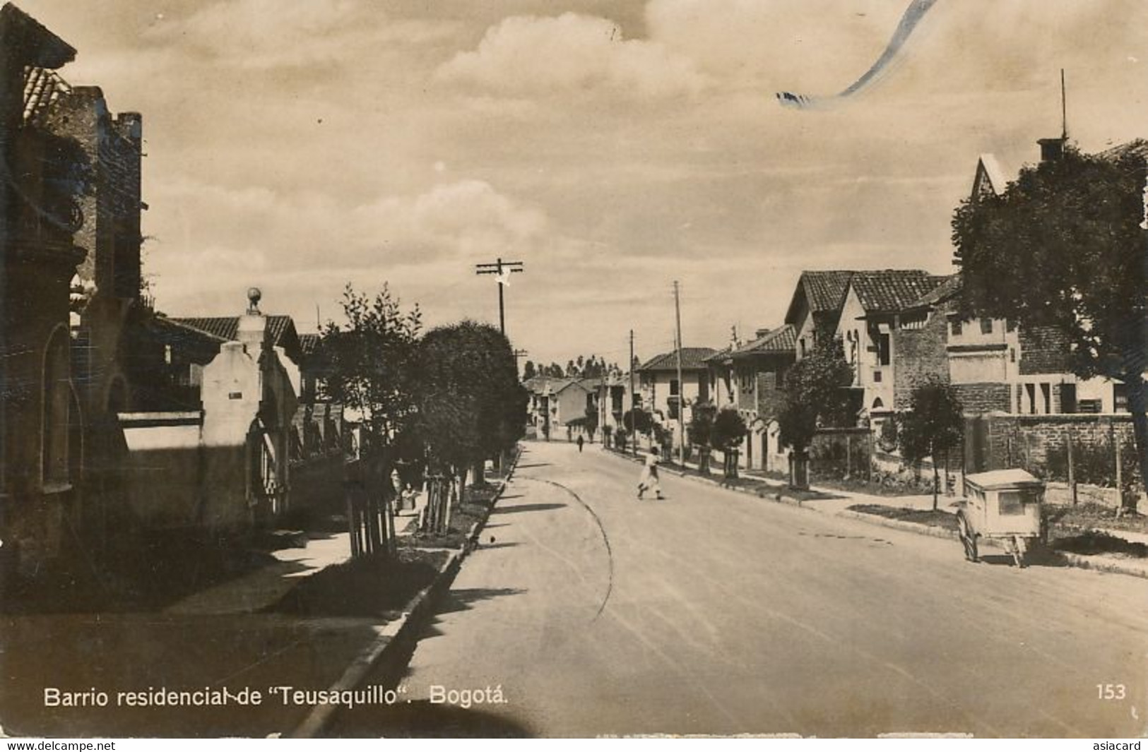 Bogota Real Photo Barrio Residencial De " Teusaquillo "  P. Used 3 Stamps To Cuba 1946 - Kolumbien