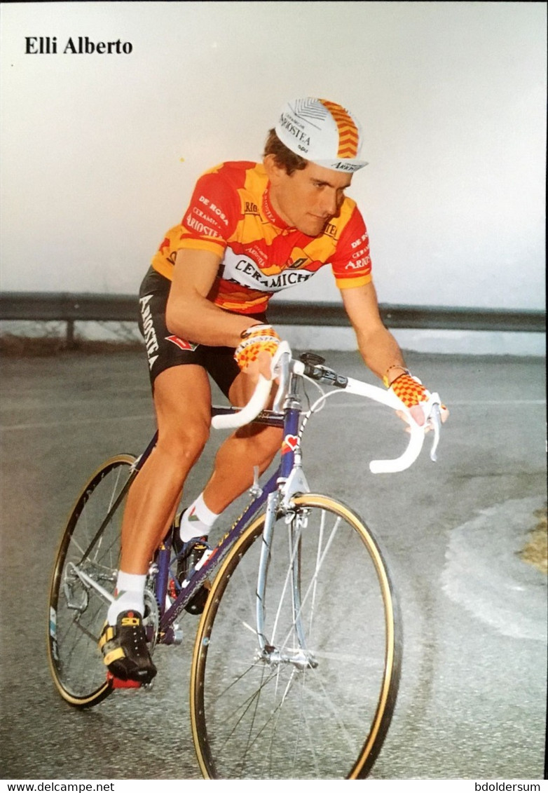 Postcard Alberto Elli - Ariostea - 1989 - Ciclismo