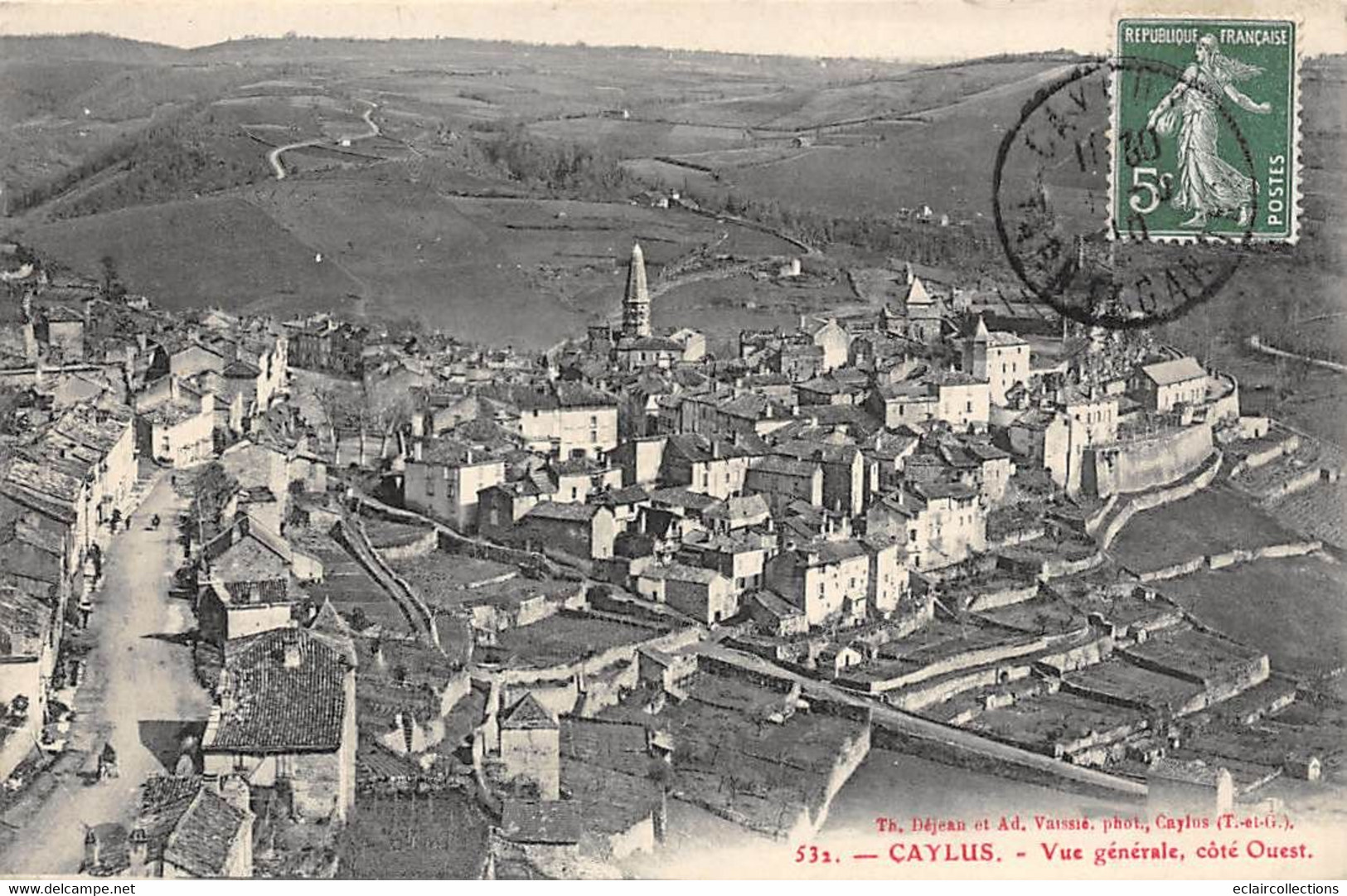 Caylus        82         Vue Générale Côté Ouest            ( Voir Scan) - Caylus