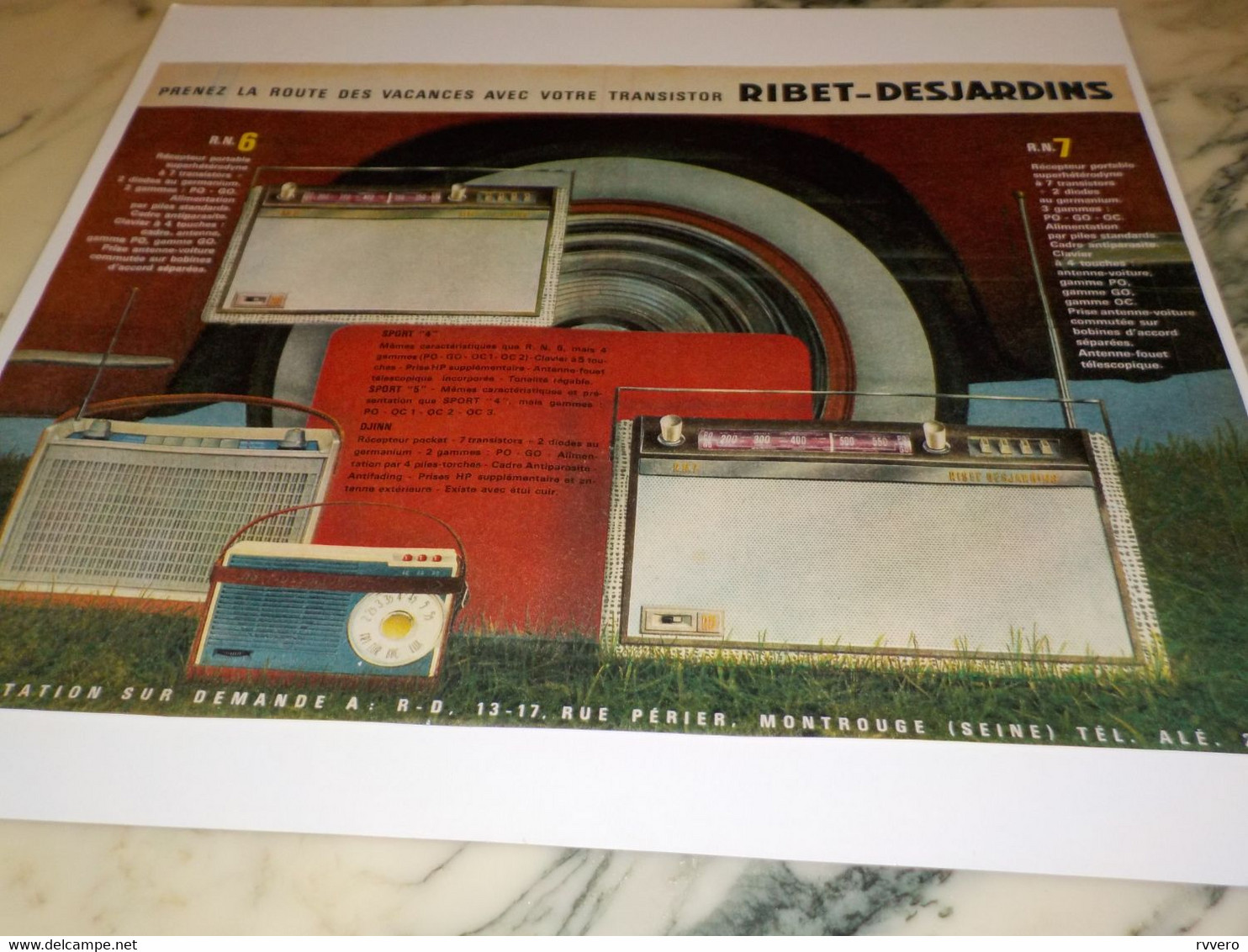 ANCIENNE PUBLICITE TRANSISTOR RIBET DESJARDINS 1961 - Other & Unclassified