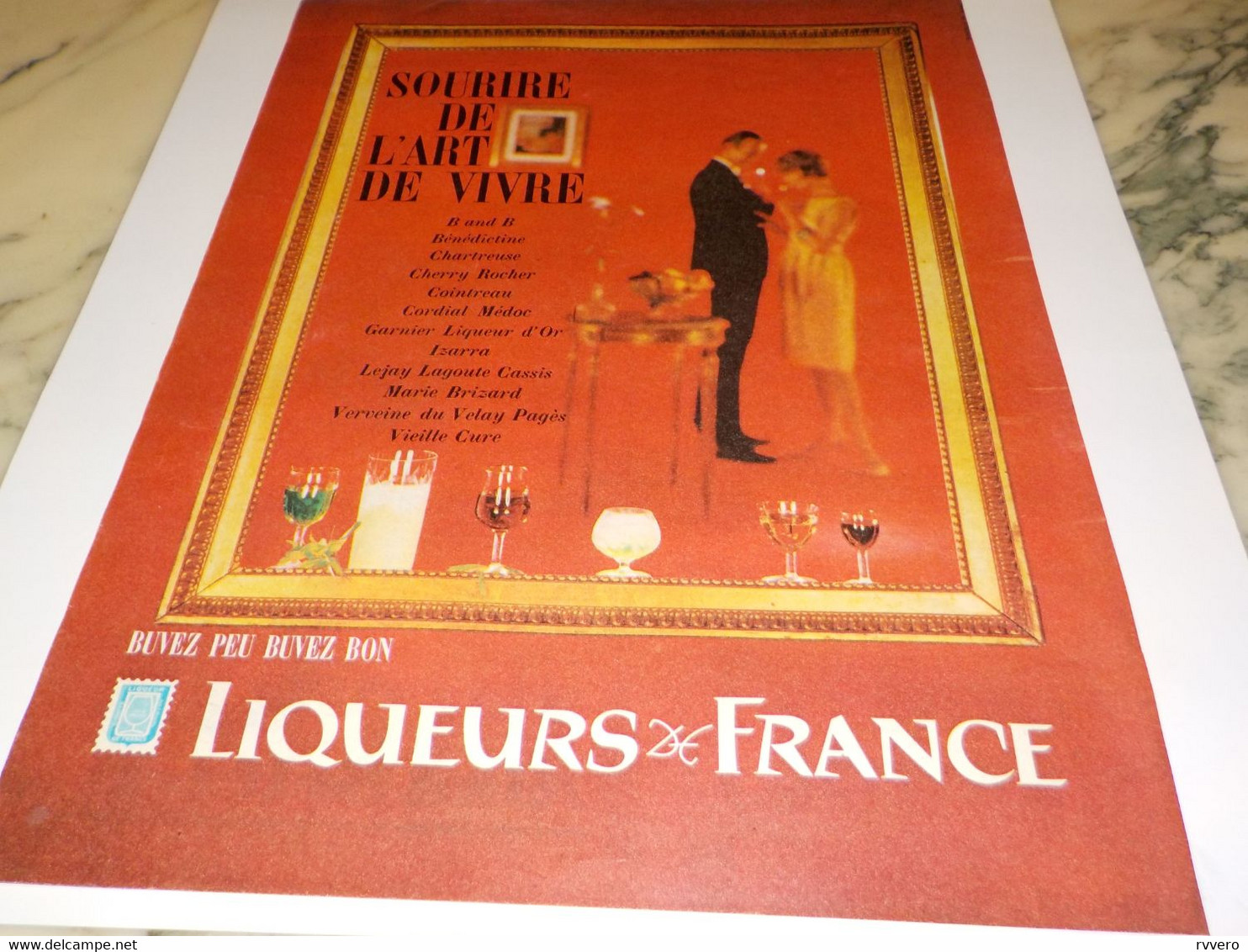 ANCIENNE PUBLICITE ART DE VIVRE LIQUEURS  DE FRANCE  1961 - Afiches