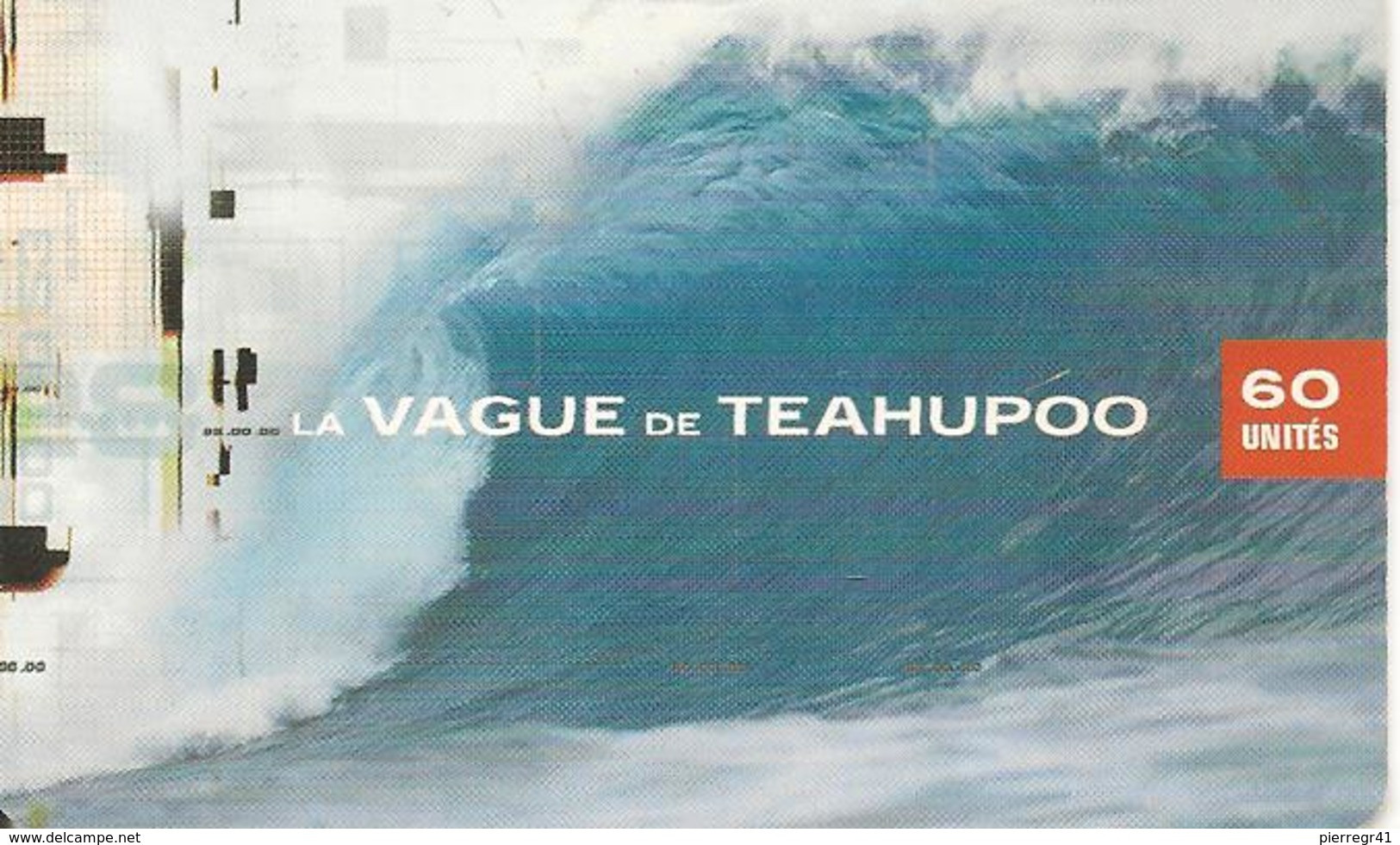 CARTE°-PUCE-POLYNESIE-60U-PF114-GEMB-05/01-LA VAGUE DE TEAHUPOO -UTILISE-TBE- - Polynésie Française