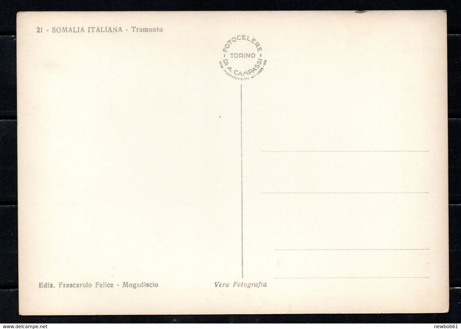 Somalia Italiana - Tramonto (Fotocelere Di A. Campassi - Torino - 1935) - Somalie