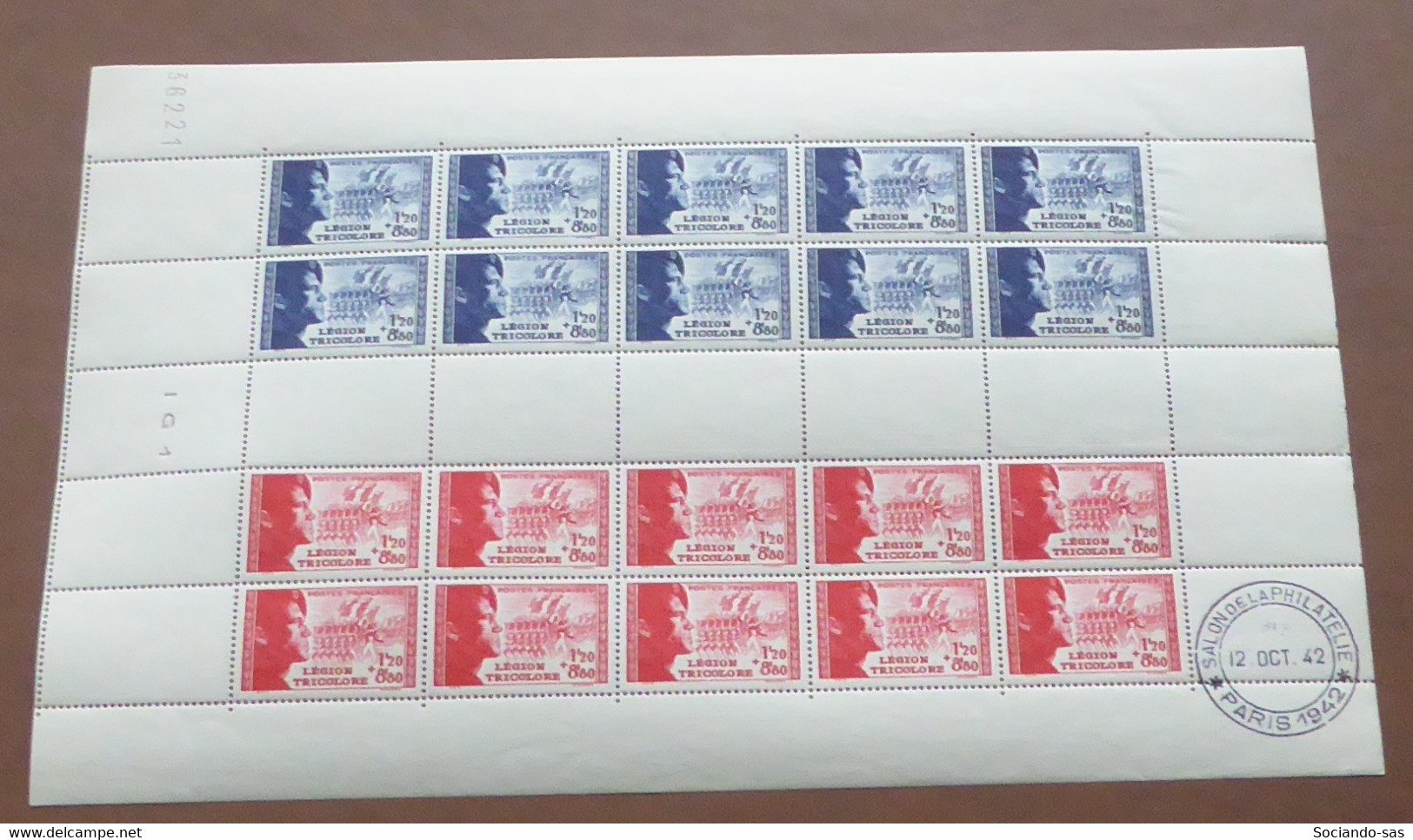 France - 1942 - N°Yv. 565 à 566 - Légion Tricolore - Feuille Complète - Neuf Luxe ** / MNH / Postfrisch - Full Sheets