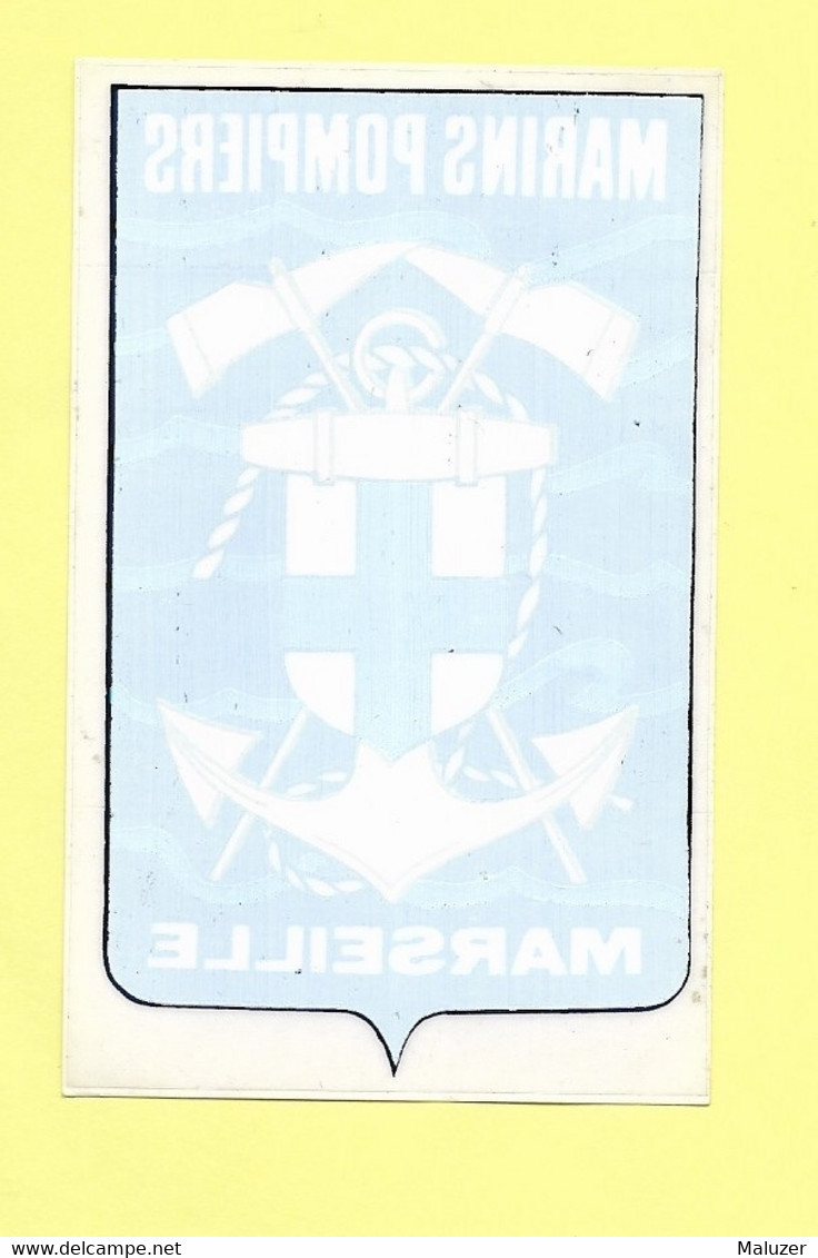 AUTOCOLLANT STICKER - BLASON ECUSSON MARINS POMPIERS DE MARSEILLE - Stickers