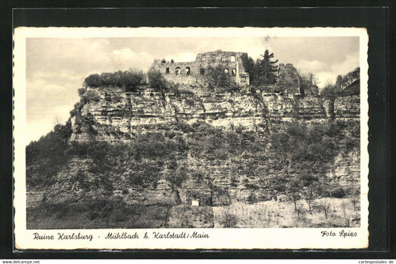 AK Karlstadt / Main, Ruine Karlsburg Auf Den Felsen - Karlstadt