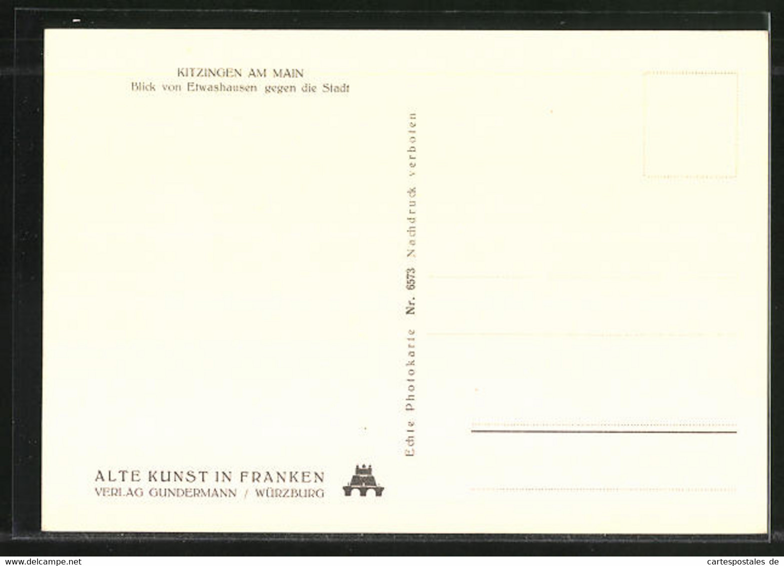 AK Kitzingen Am Main, Blick Von Etwashausen Gegen Den Ort - Kitzingen