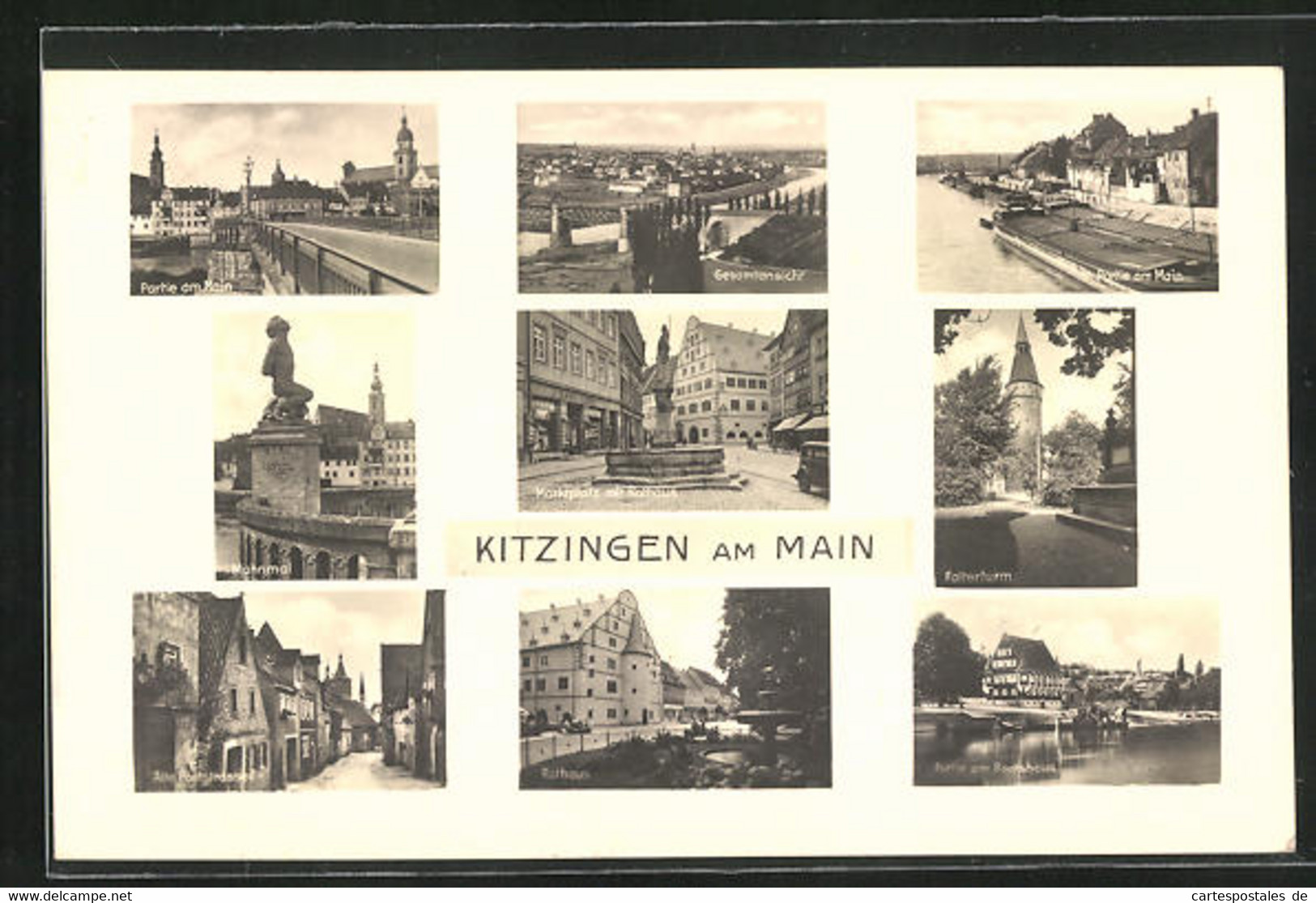 AK Kitzingen Am Main, Marktplatz Mit Rathaus, Alte Poststrasse - Kitzingen