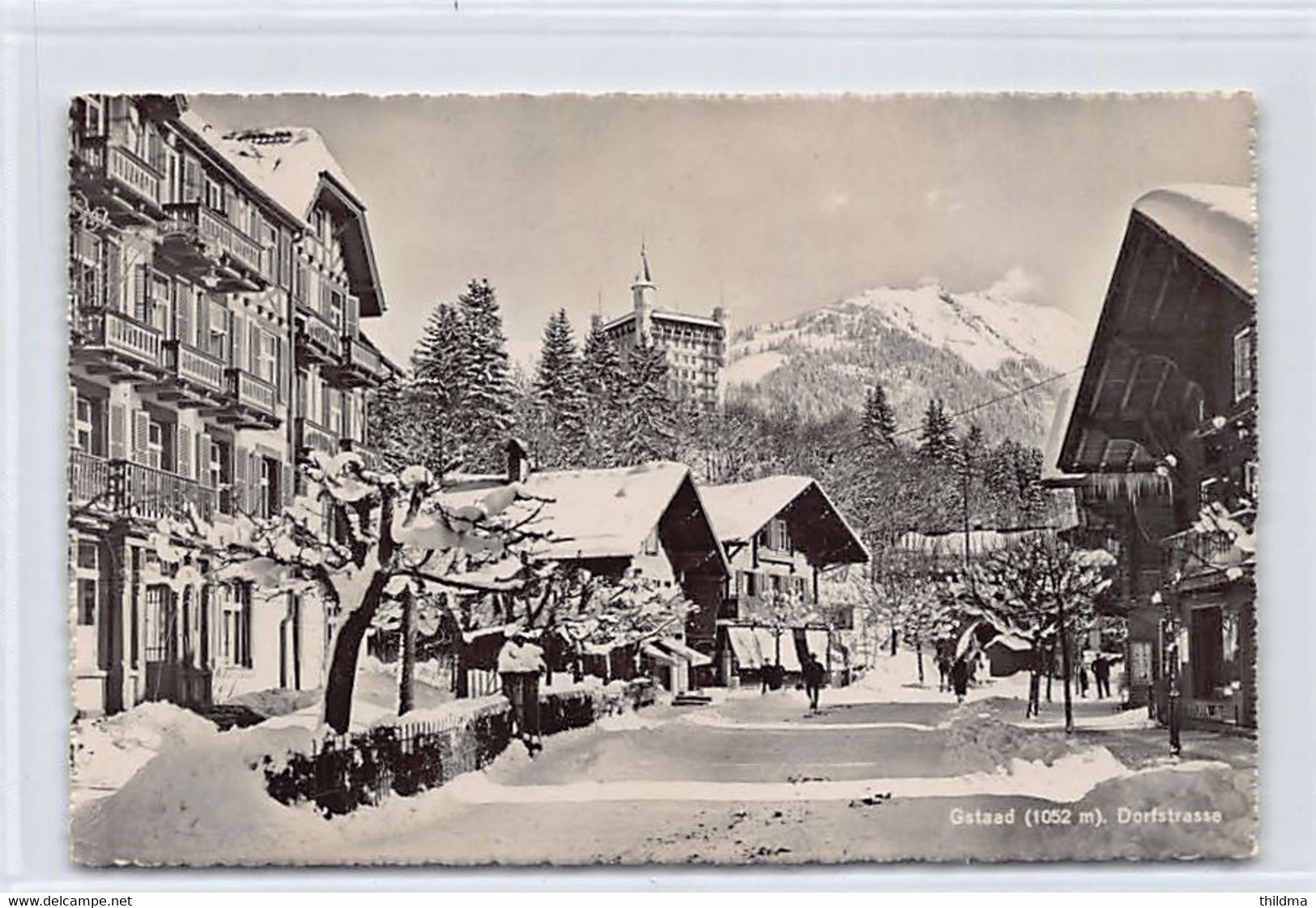 Gstaad (BE) Gstaad 1052 M. Dorfstrasse Photoglob-Wehrli & Vouga & Co. Zürich - Gstaad