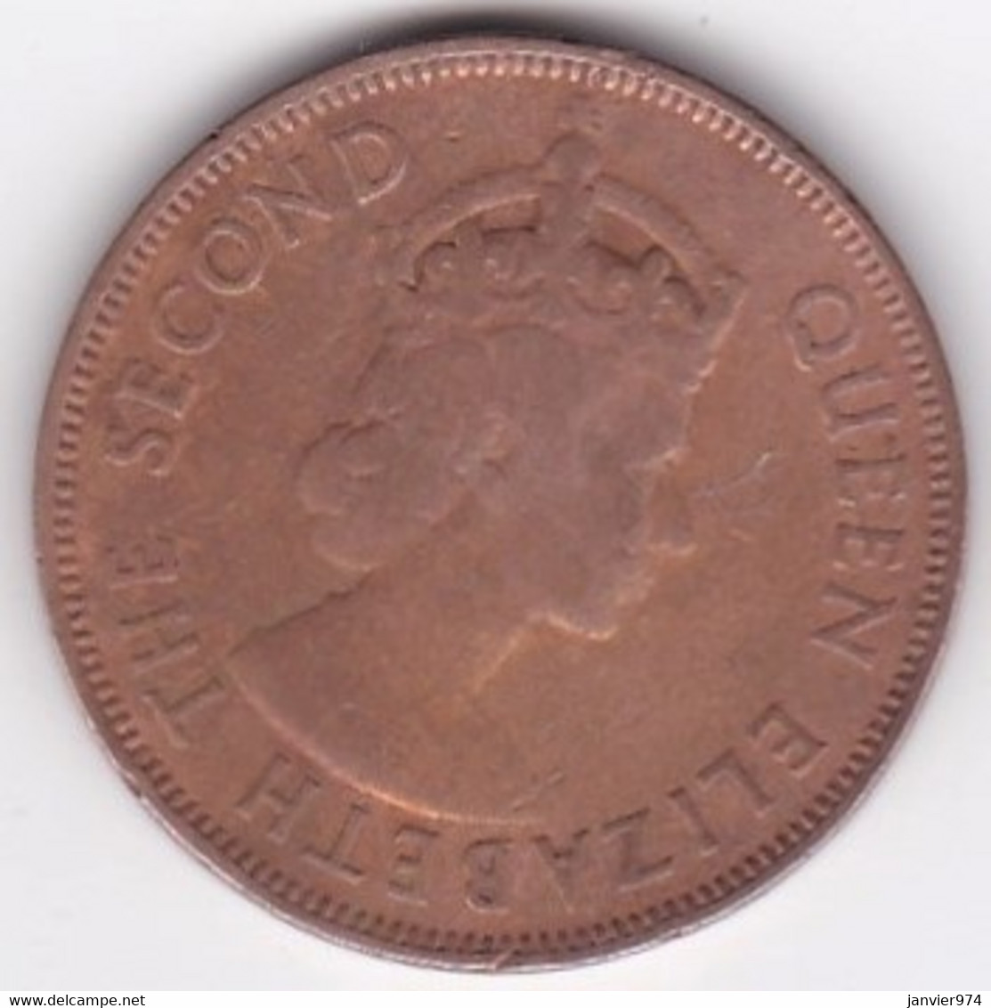Ile Maurice , 5 Cents 1956 , Elizabeth II, KM# 34 - Maurice