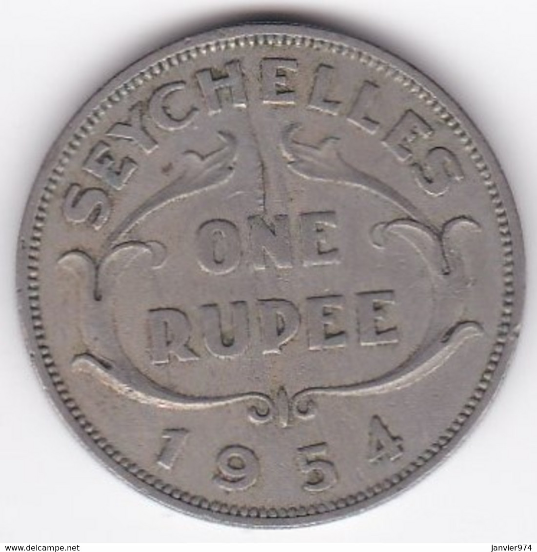 Seychelles 1 Rupee 1954 . Elizabeth II . KM# 13 - Seychellen