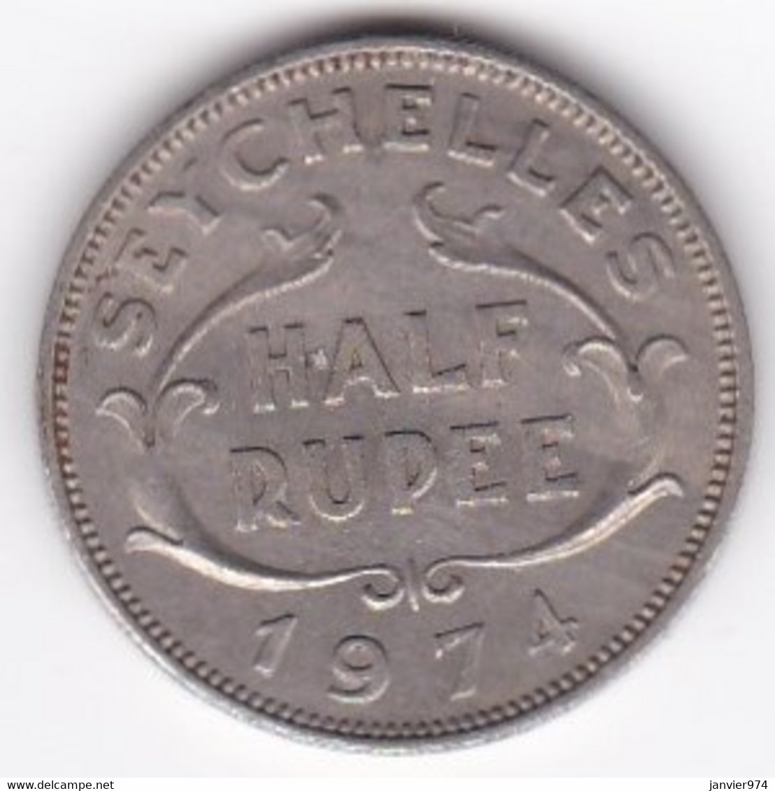 Seychelles 1/2 Rupee 1974 . Elizabeth II . KM# 12 - Seychelles