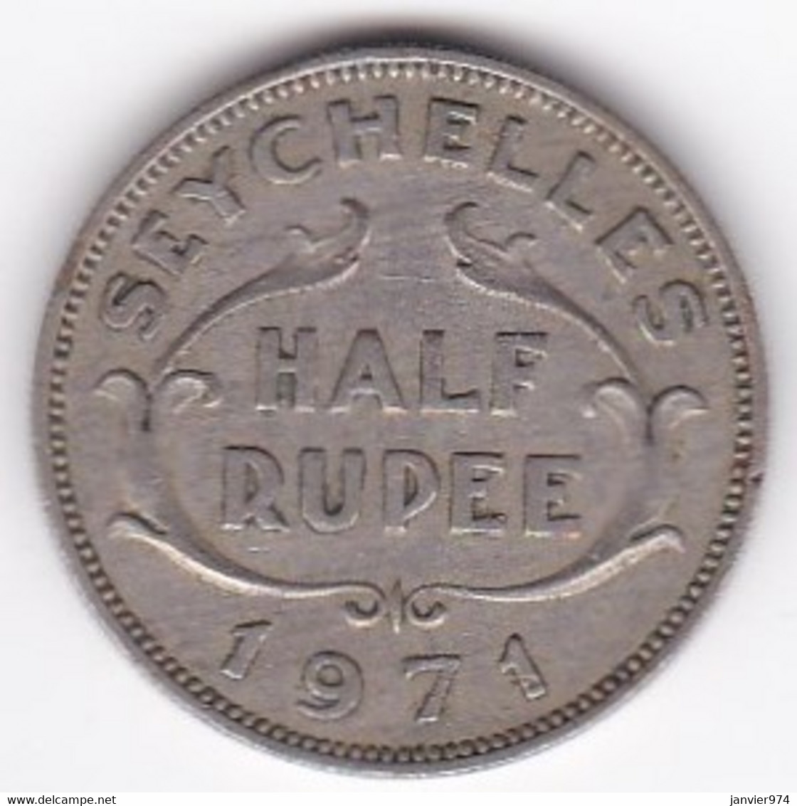 Seychelles 1/2 Rupee 1971 . Elizabeth II . KM# 12 - Seychelles