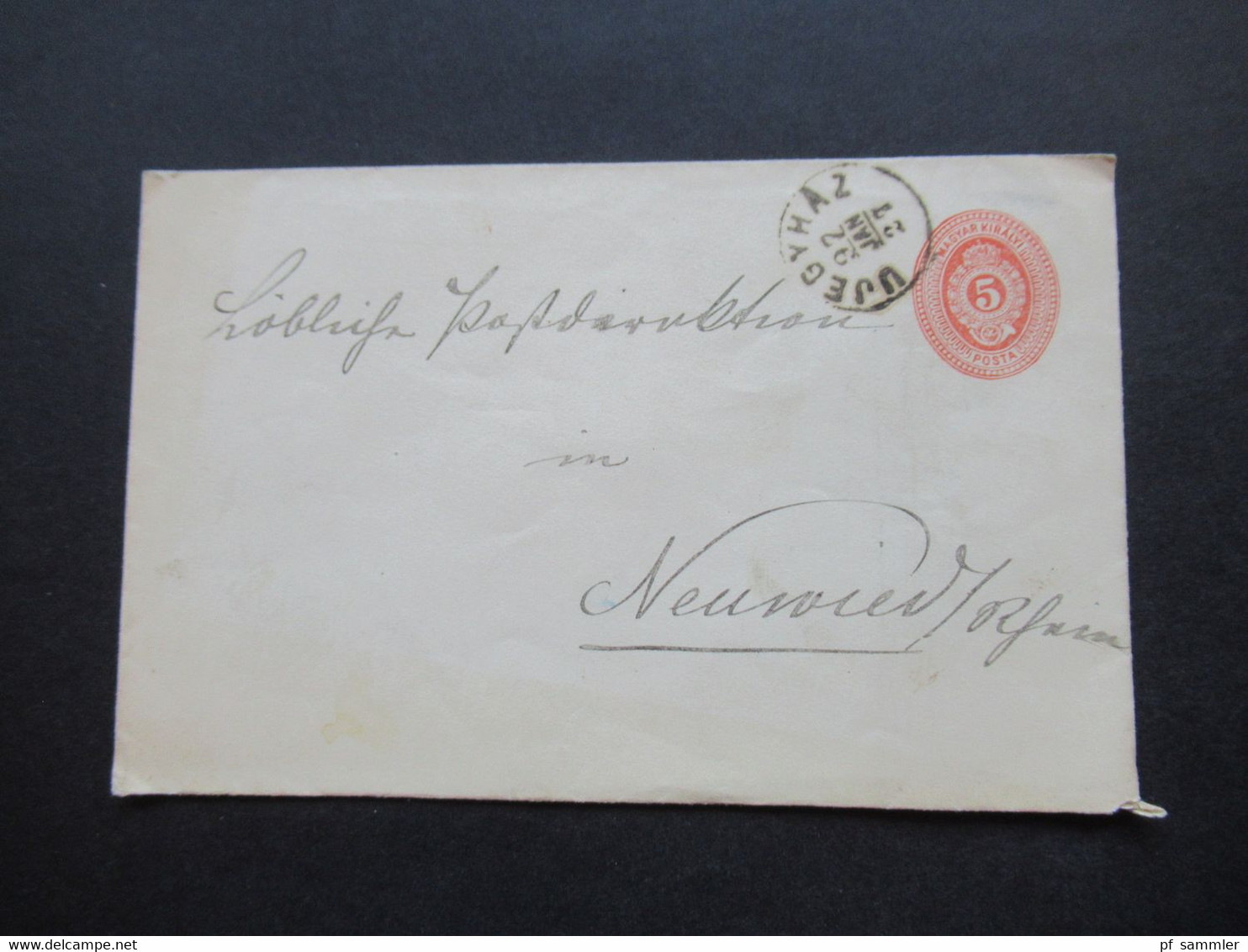 Ungarn 1892 Ganzsachenumschlag U 14 Mit Stempel Ujegyhaz Nach Neuwied Am Rhein Gesendet - Storia Postale