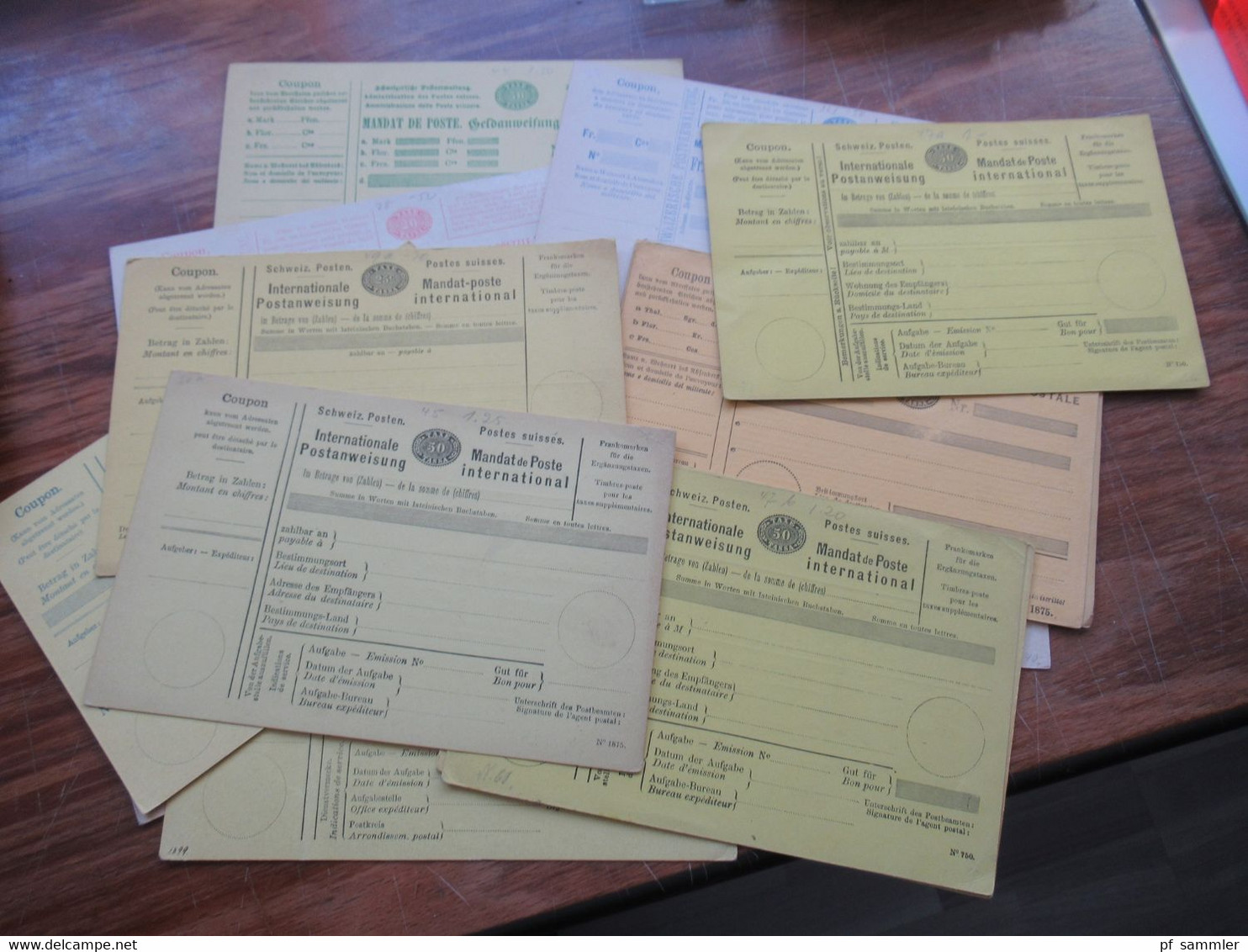 Schweiz 16 Ungebrauchte Postanweisungen (Mandate) / Geldanweisung - Ganzsachen