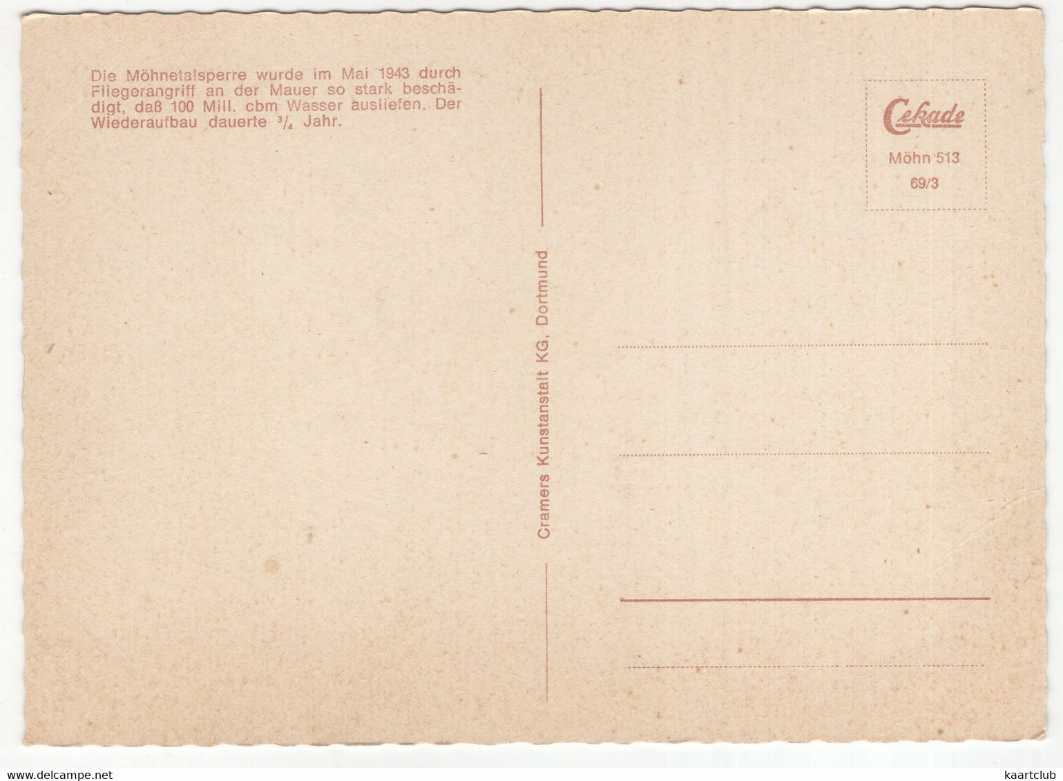 Möhnetalsperre (durch Fliegerangriff Beschädigt In Mai 1943) - Möhnetalsperre