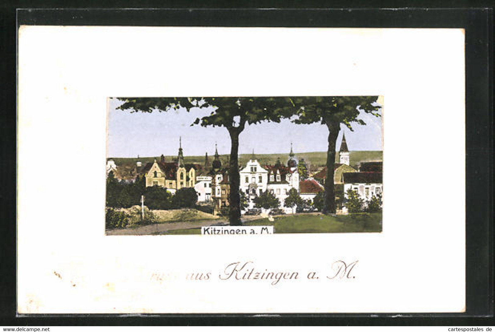 AK Kitzingen A. M., Ortspartie Mit Bäumen - Kitzingen