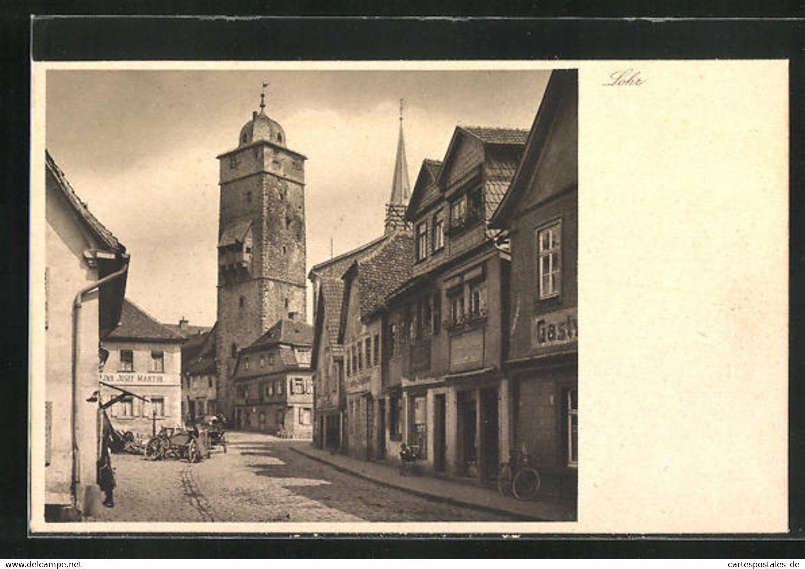 AK Lohr A. M., Vorstadtstrasse Mit Handlung V. Josef Martin - Lohr