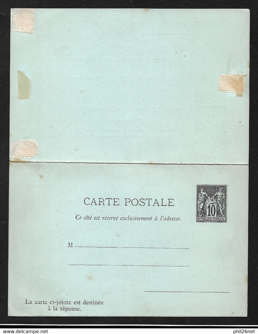 Entier Postal Carte Postale Avec Réponse N°89-CPRP1 Sage 10 Centimes Neuve B/TB Voir Scans  - Standard Postcards & Stamped On Demand (before 1995)