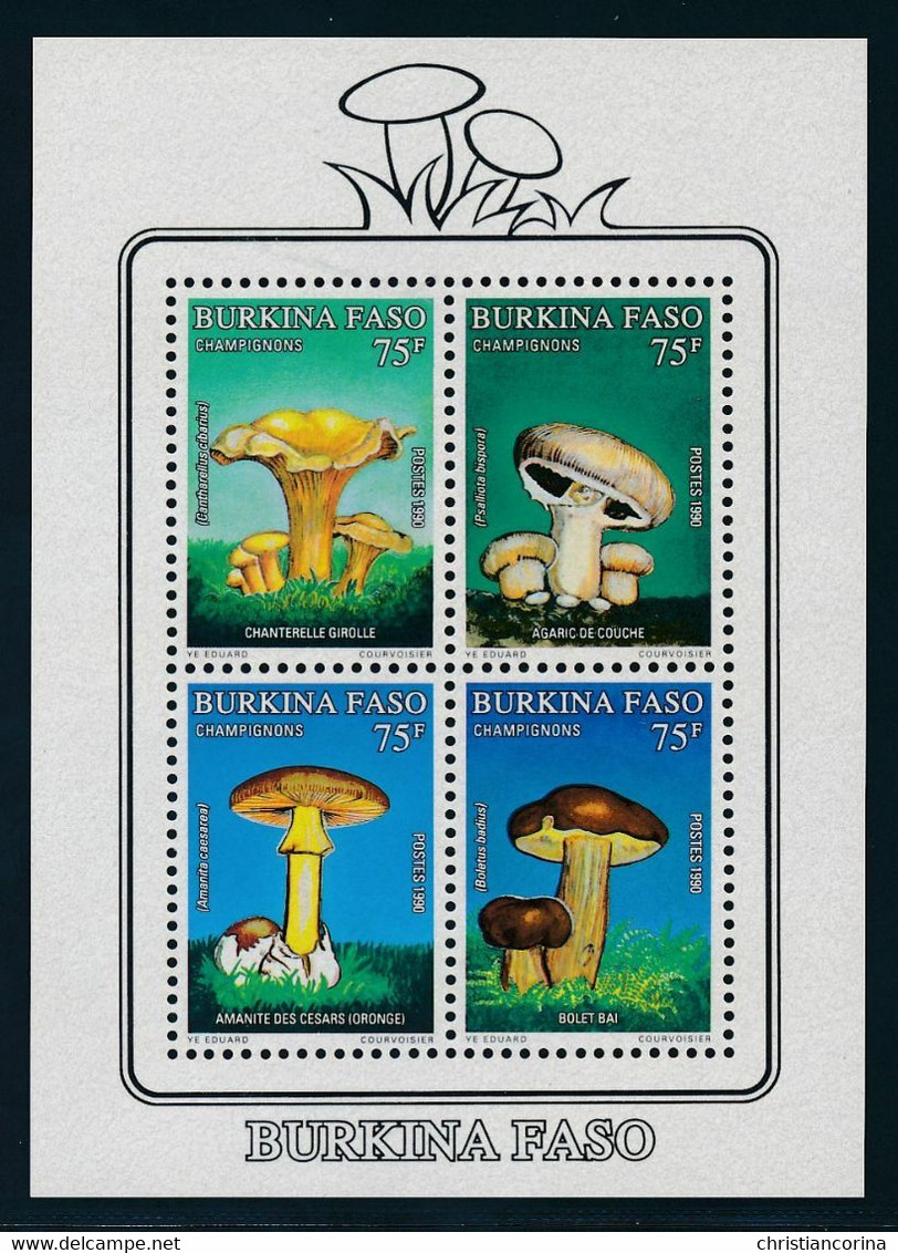 BURKINA FASO 1990 MUSHROOMS - Burkina Faso (1984-...)