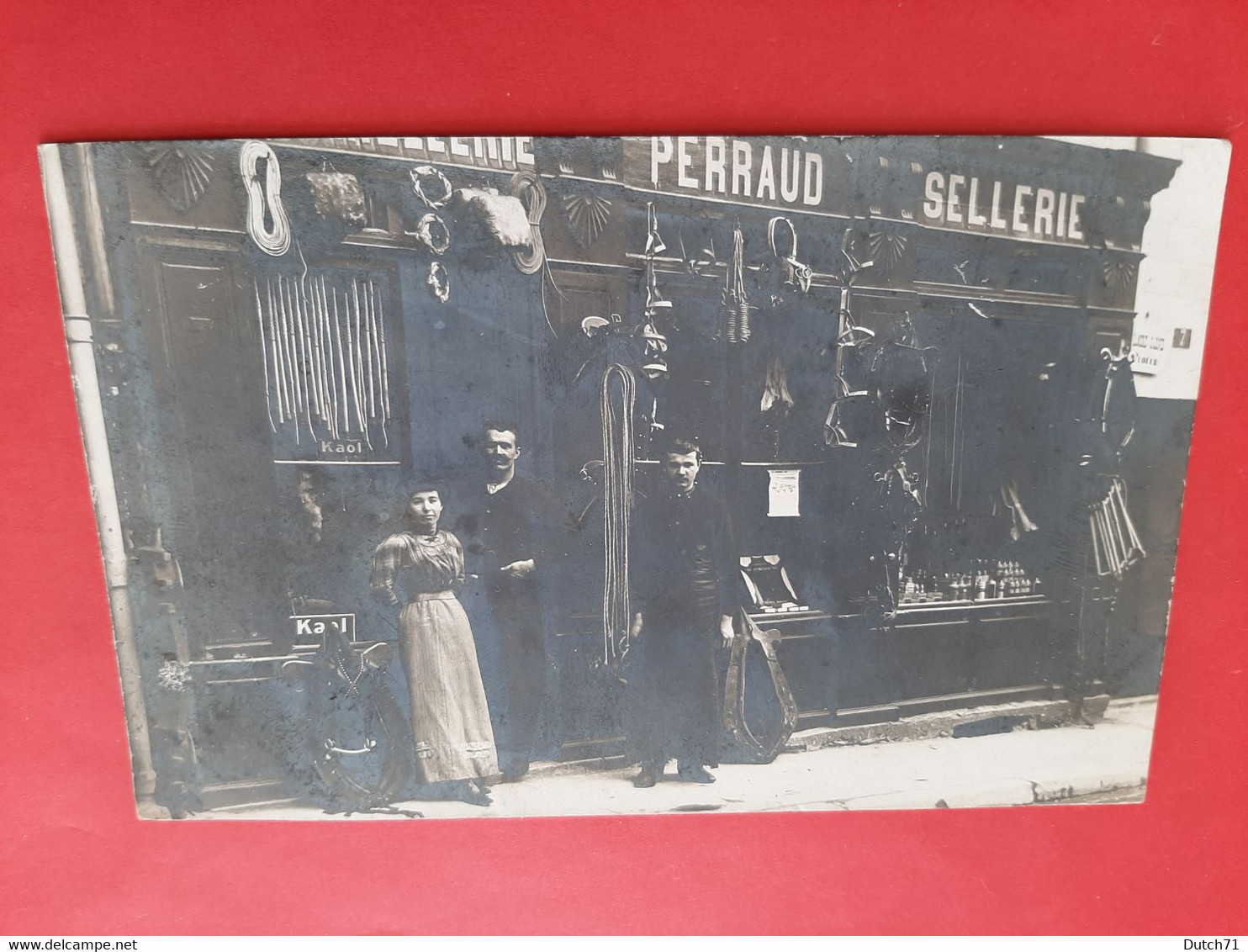 CARTE PHOTO A IDENTIFIER / BOURRELLERIE SELLERIE PERRAUD / COMMERCE / ANIMATION / DOS SCANNE - To Identify