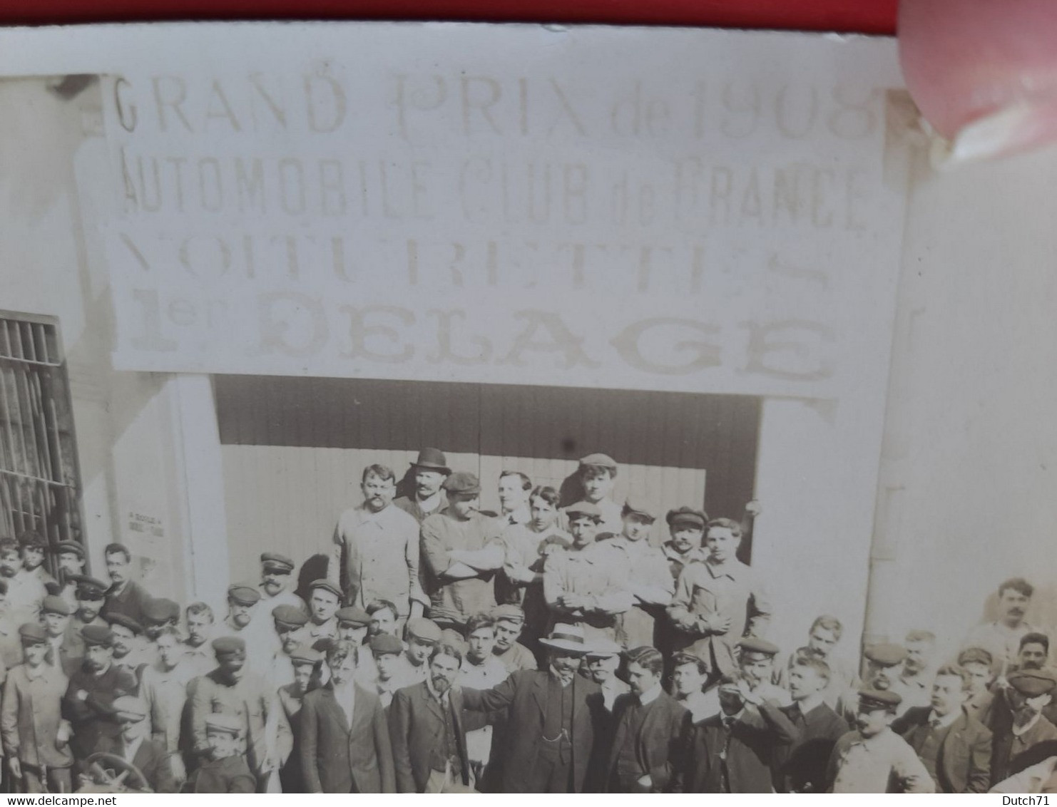 CARTE PHOTO / GRAND PRIX DE 1908 AUTOMOBILE CLUB DE FRANCE VOITURETTES DELAGE /COURSE AUTOMOBILE  ANIMATION / DOS SCANNE - Andere & Zonder Classificatie