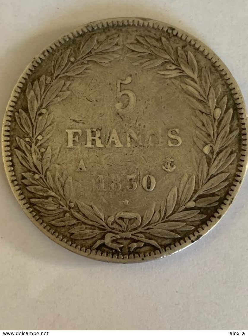 5 Francs Louis Philippe Sans Le I 1830 A - Andere & Zonder Classificatie