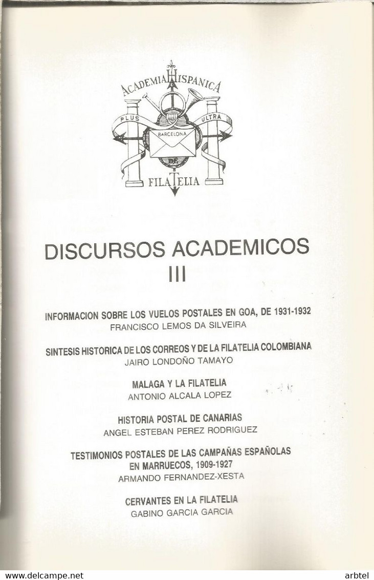 DISCURSOS ACADEMICOS III 145 PAG   VUELOS POSTALES EN GOA 1931-2 DE FRANCISCO LEMOS DA SILVEIRA  SISNTESIS HISTORICA DE - Thema's