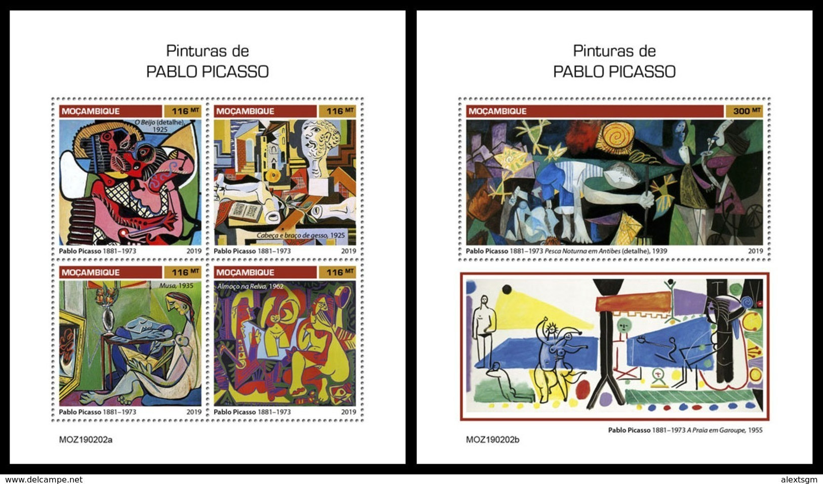 MOZAMBIQUE 2019 - P. Picasso - YT 8283-6 + BF1398 [MOZ190202] - Picasso