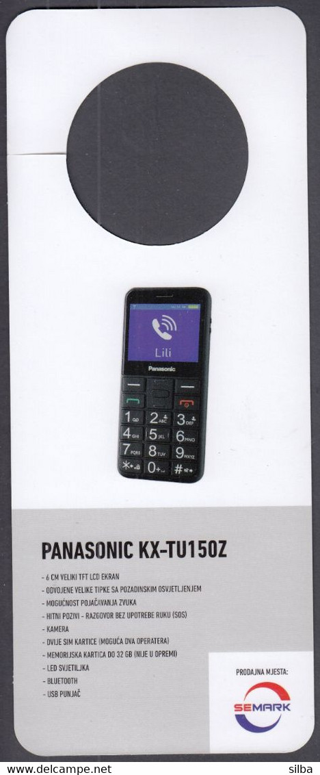 Croatia Zagreb 2019 / Panasonic KX-TU150Z / Telephony, Mobile Phone / Advertising, Door Hanger Sign Card - Telefoontechniek