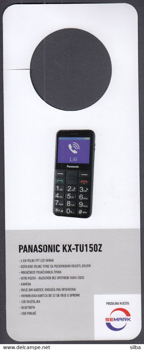 Croatia Zagreb 2019 / Panasonic KX-TU150Z / Telephony, Mobile Phone / Advertising, Door Hanger Sign Card - Telephony