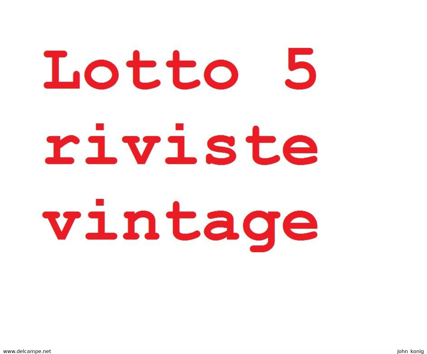 Lotto 5 Riviste Vintage - Other & Unclassified