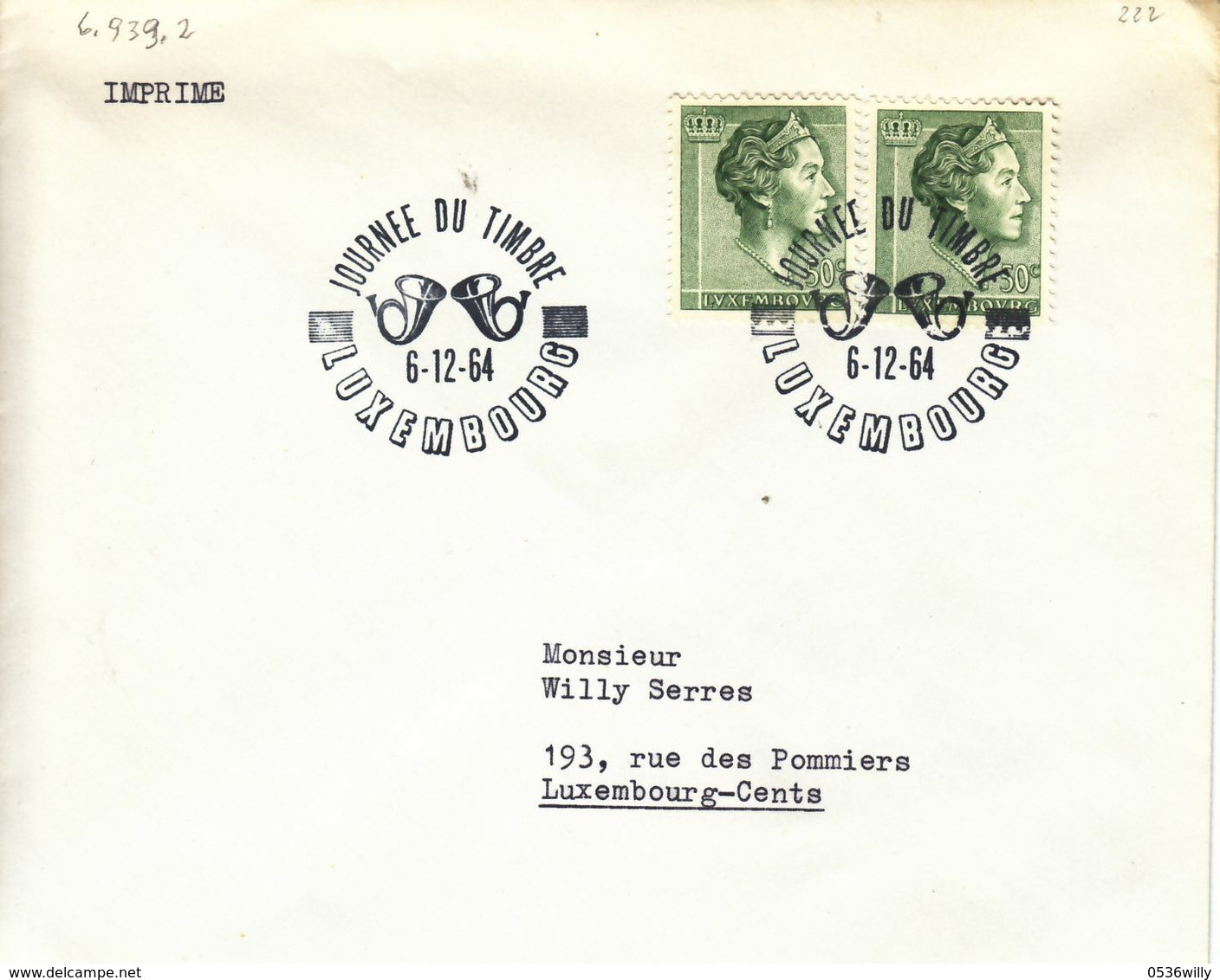 Luxembourg 1964. Journée Du Timbre (6.939.2)á - Covers & Documents