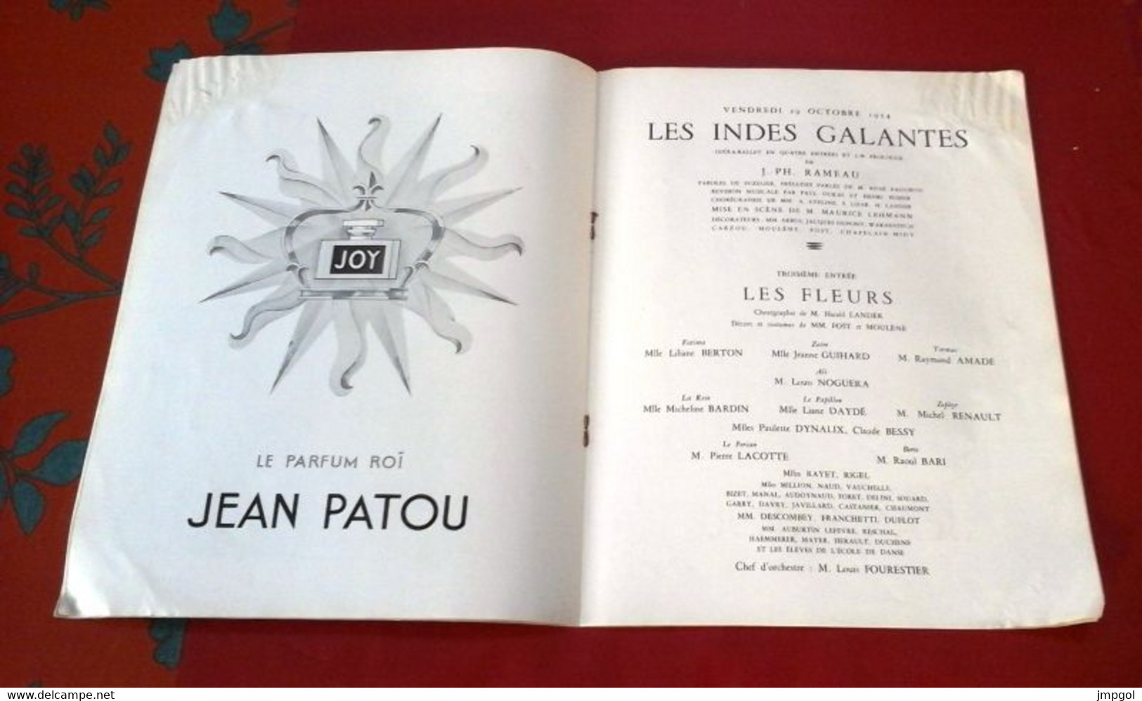 Théâtre National De L'Opéra 1954 En Honneur Empereur Ethiopie Les Indes Galantes Rameau Etudes Riisager - Programmes