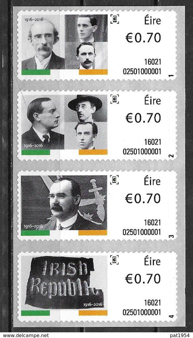 Irlande 2016 Timbres Distributeur N°65/68 Insurrection De Paques - Frankeervignetten (Frama)