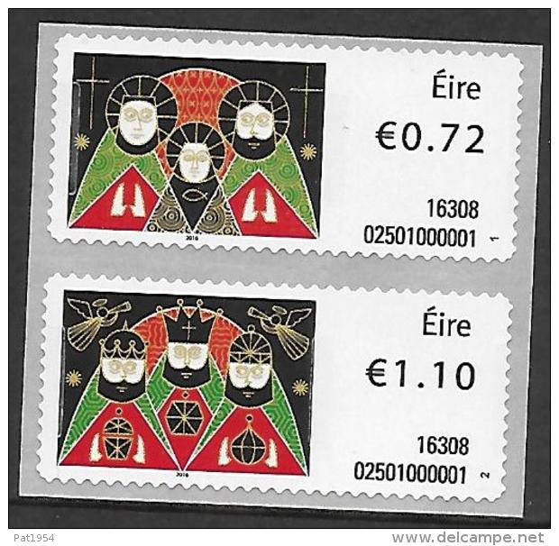 Irlande 2016 Timbres Distributeur N°81/82 Noël - Affrancature Meccaniche/Frama