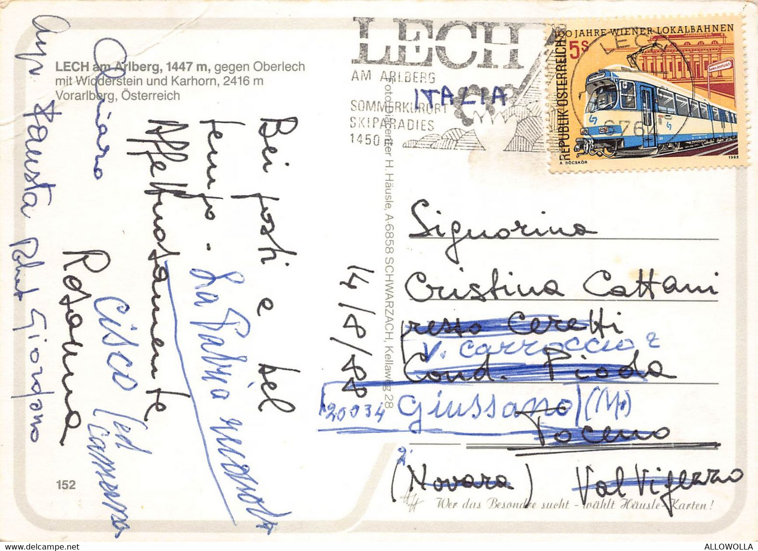12359 " LECH AM ARLBERG-GEGEN OBERLECH MIT WIDDERSTEIN UND KARHORN " PANORAMA-VERA FOTO-CART. SPED.1988 - Lech
