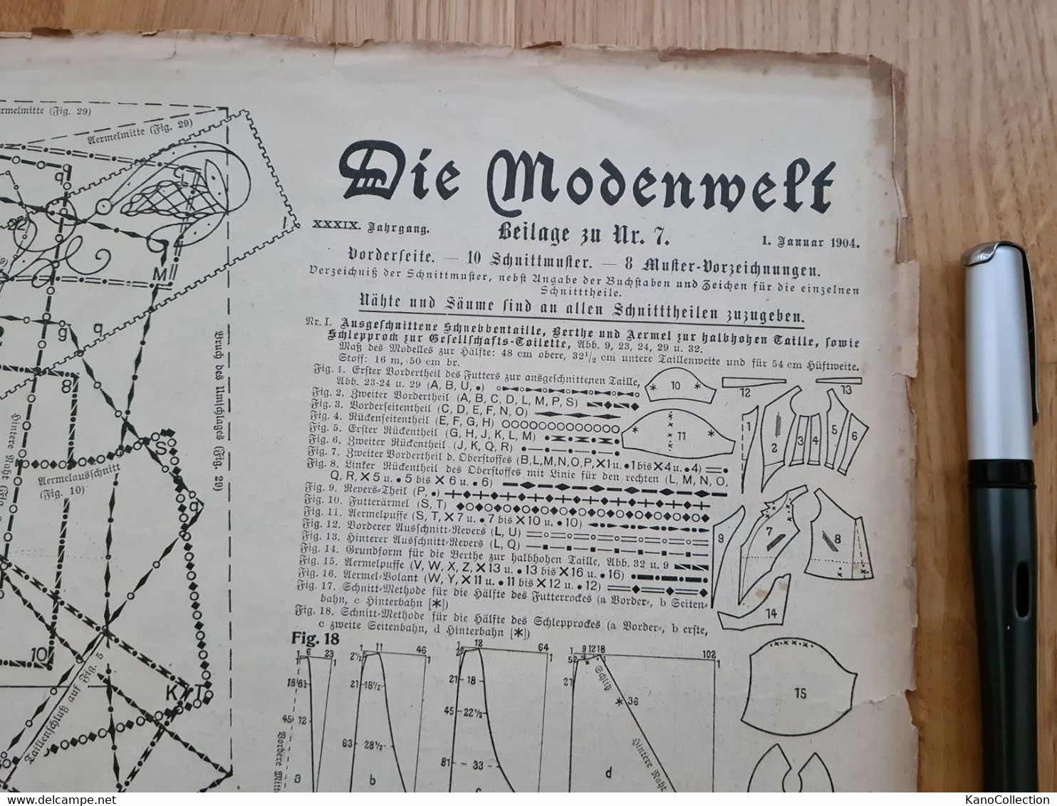 Die Modewelt, Beilage Zu Nummer 7, 1. Januar 1904, Schnittmusterbögen, Vorder- Und Rückseite - Schnittmuster