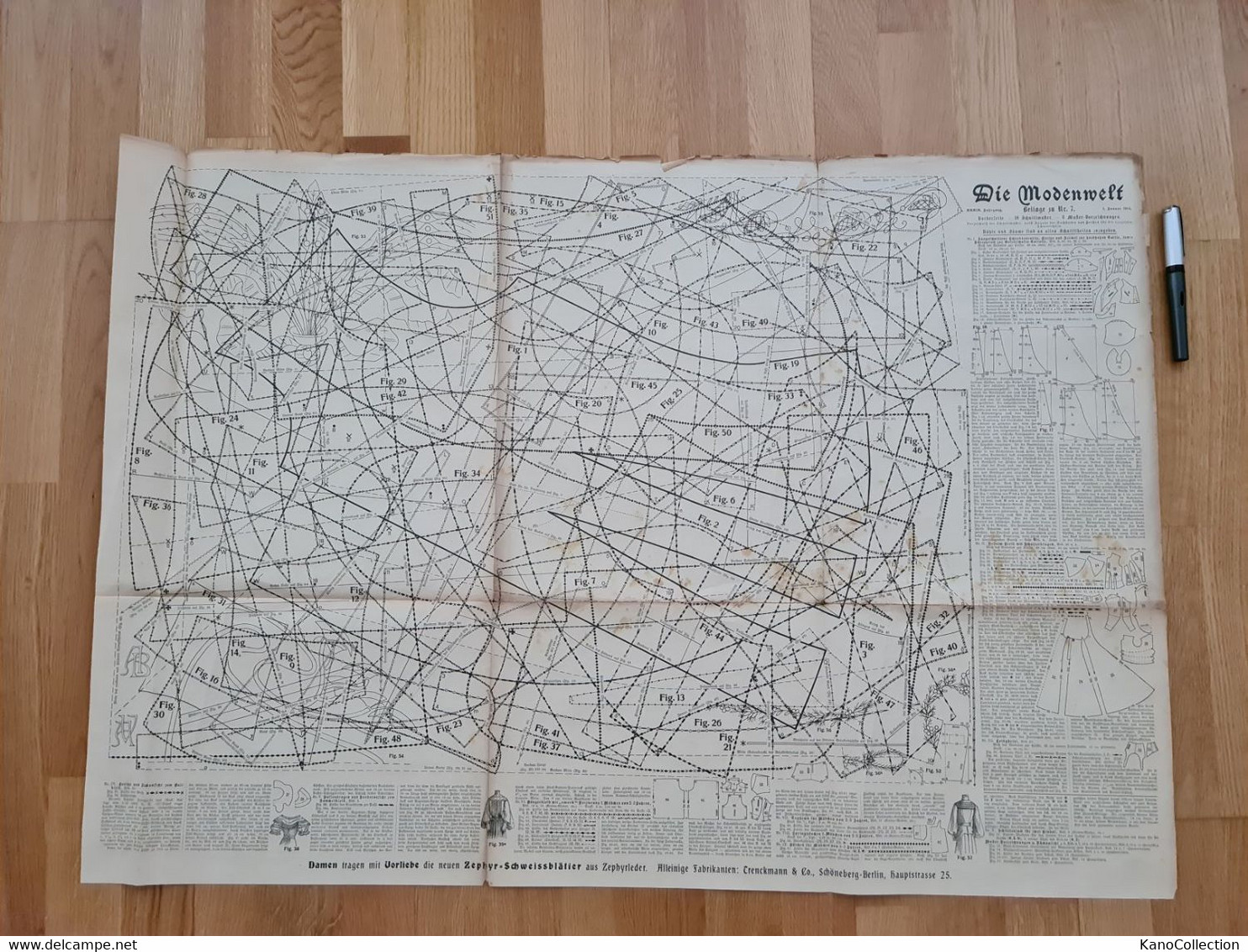 Die Modewelt, Beilage Zu Nummer 7, 1. Januar 1904, Schnittmusterbögen, Vorder- Und Rückseite - Patronen