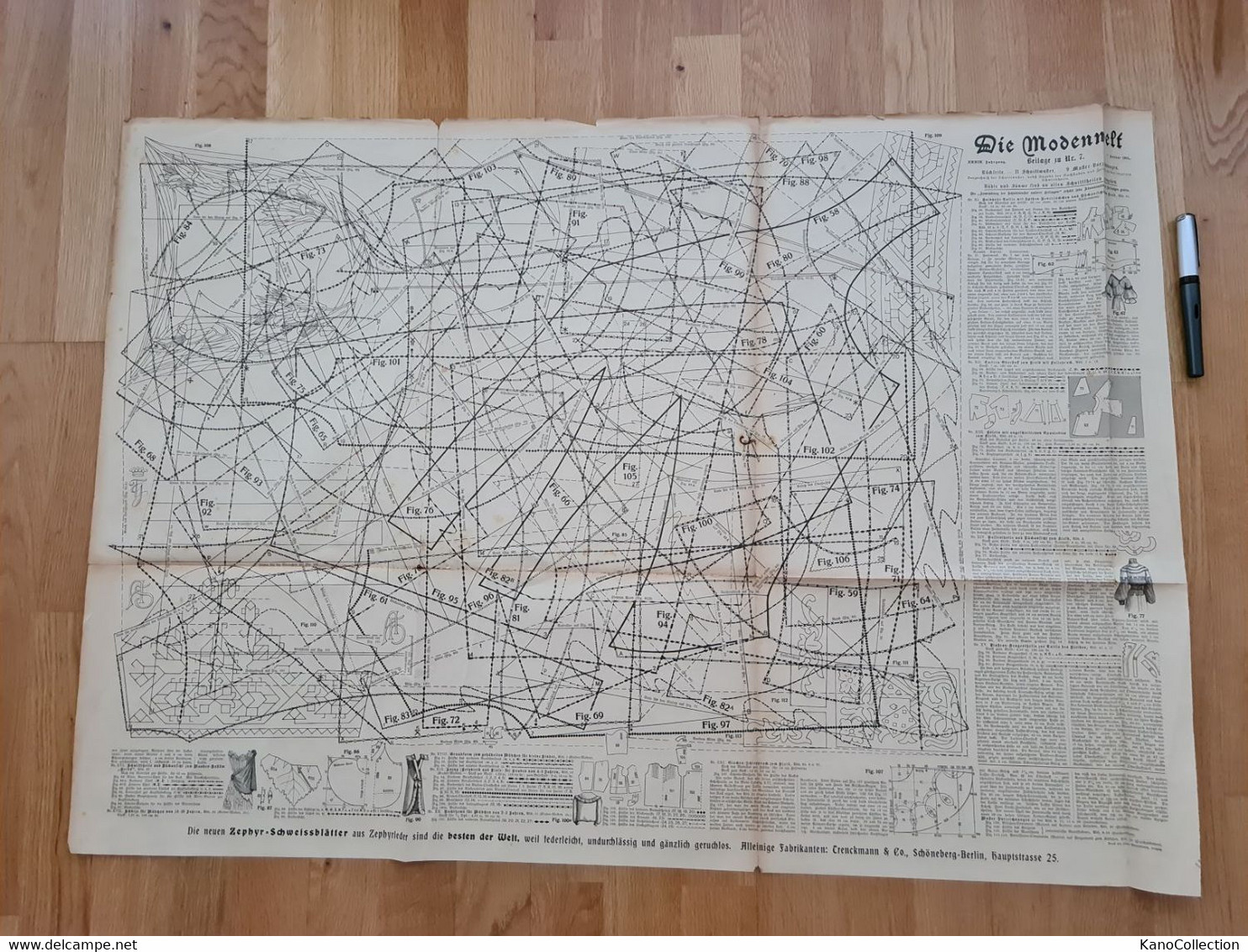 Die Modewelt, Beilage Zu Nummer 7, 1. Januar 1904, Schnittmusterbögen, Vorder- Und Rückseite - Schnittmuster