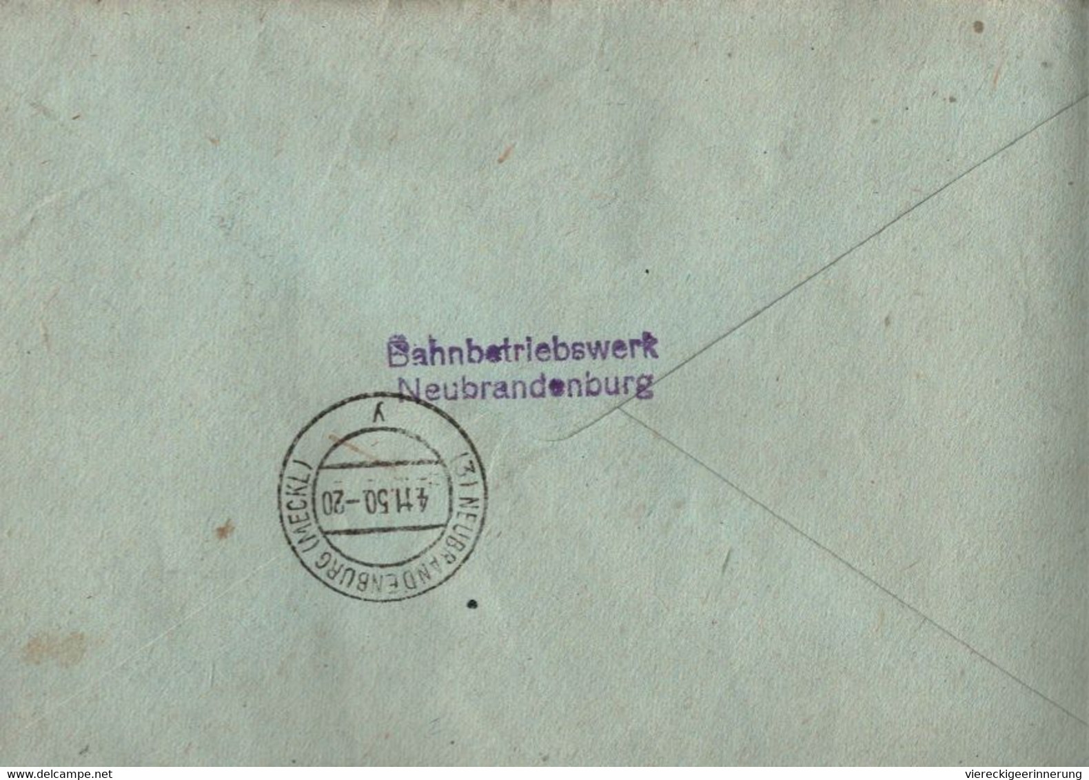 ! 1950 Einschreiben Aus Neubrandenburg R-Zettel Aus Schwerin, überstempelt, Abs. Reichsbahn Bahnbetriebswerk - Brieven En Documenten